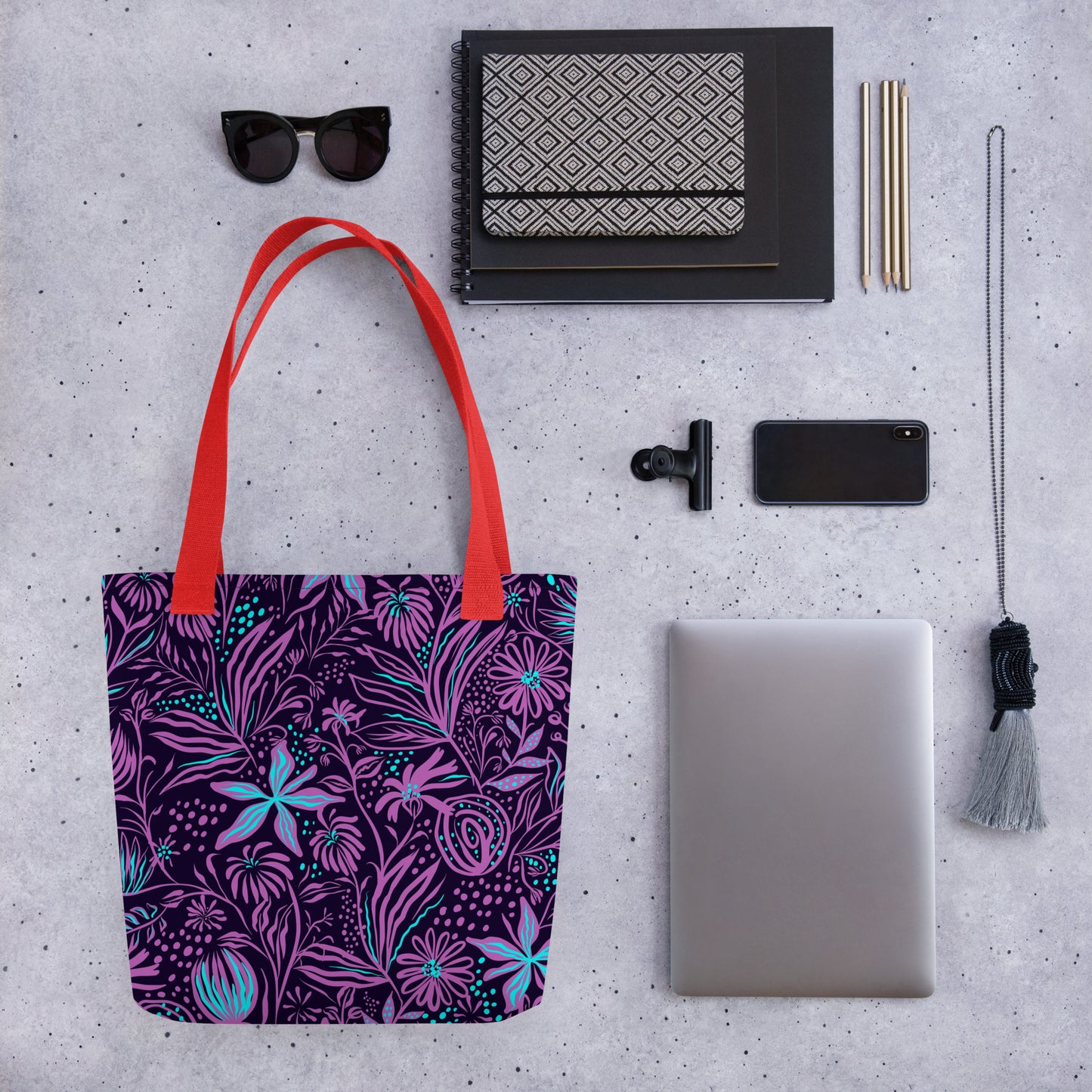 Purple Tropical Tote Bag