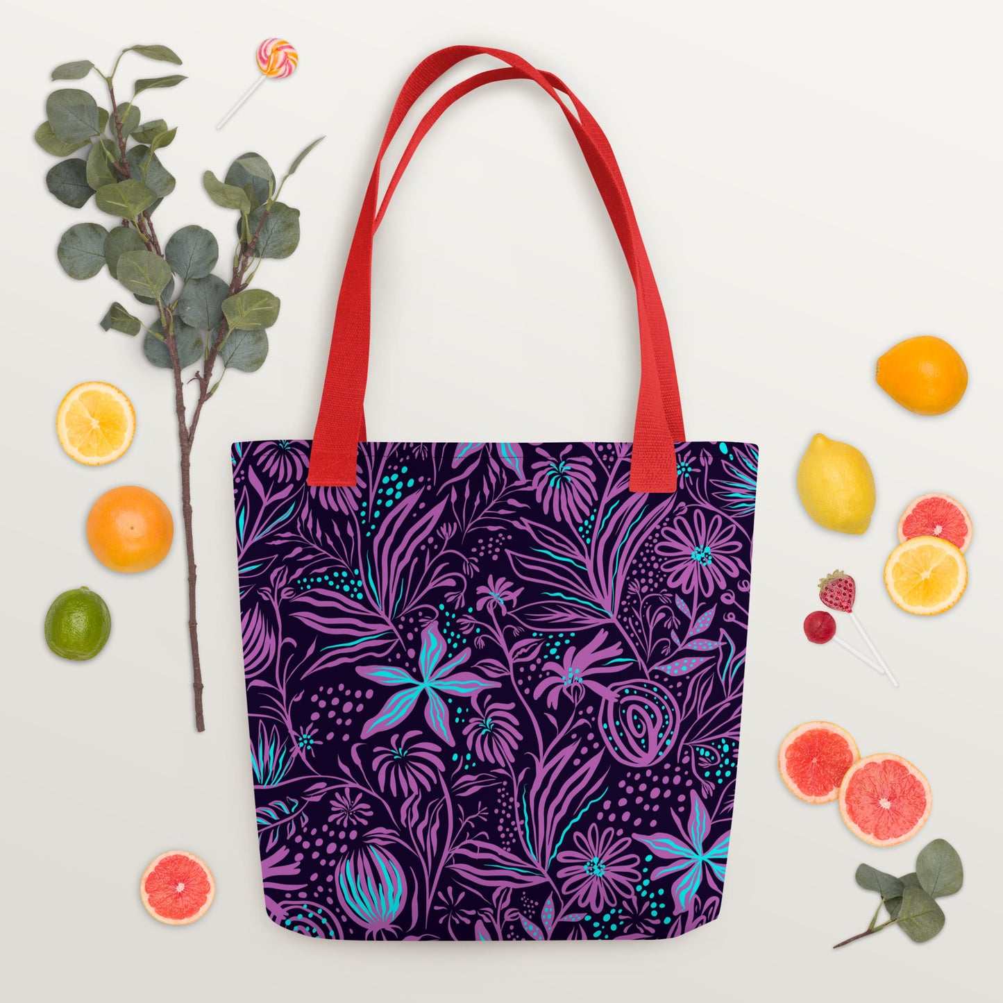 Purple Tropical Tote Bag