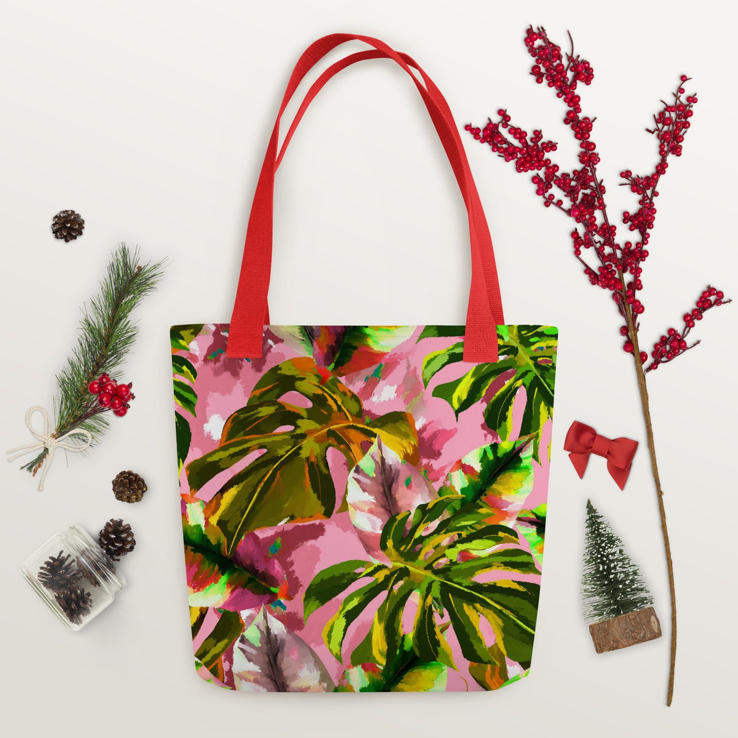 Pink Tropical Tote Bag