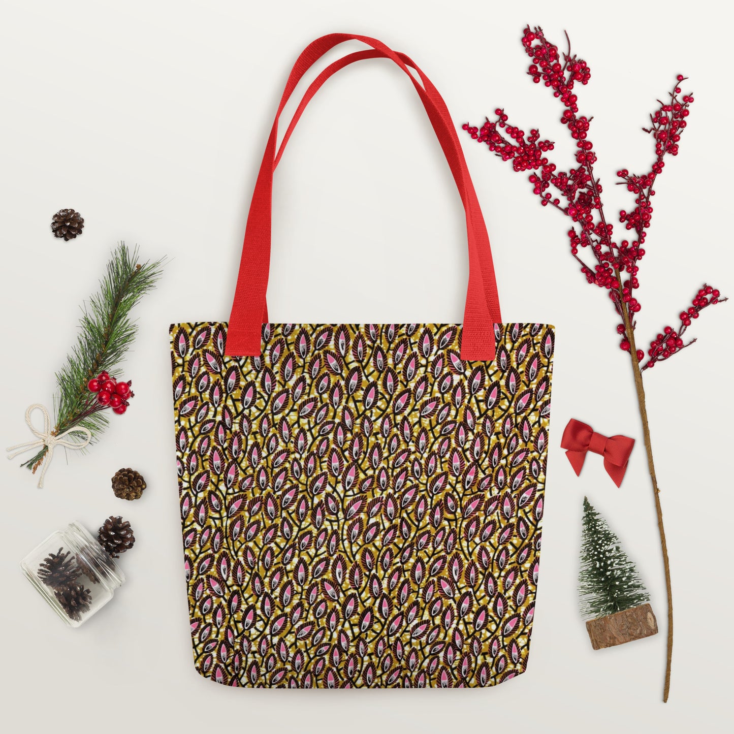 Pink Brown Tote Bag