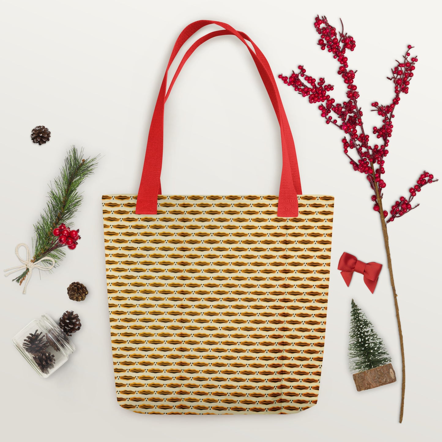 Brown Print Tote Bag