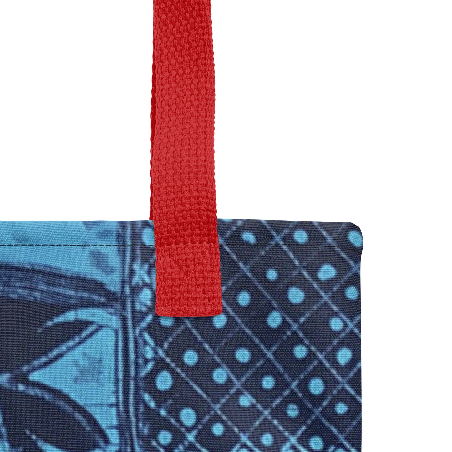 Black And Turquoise Shapes Adire Tote Bag