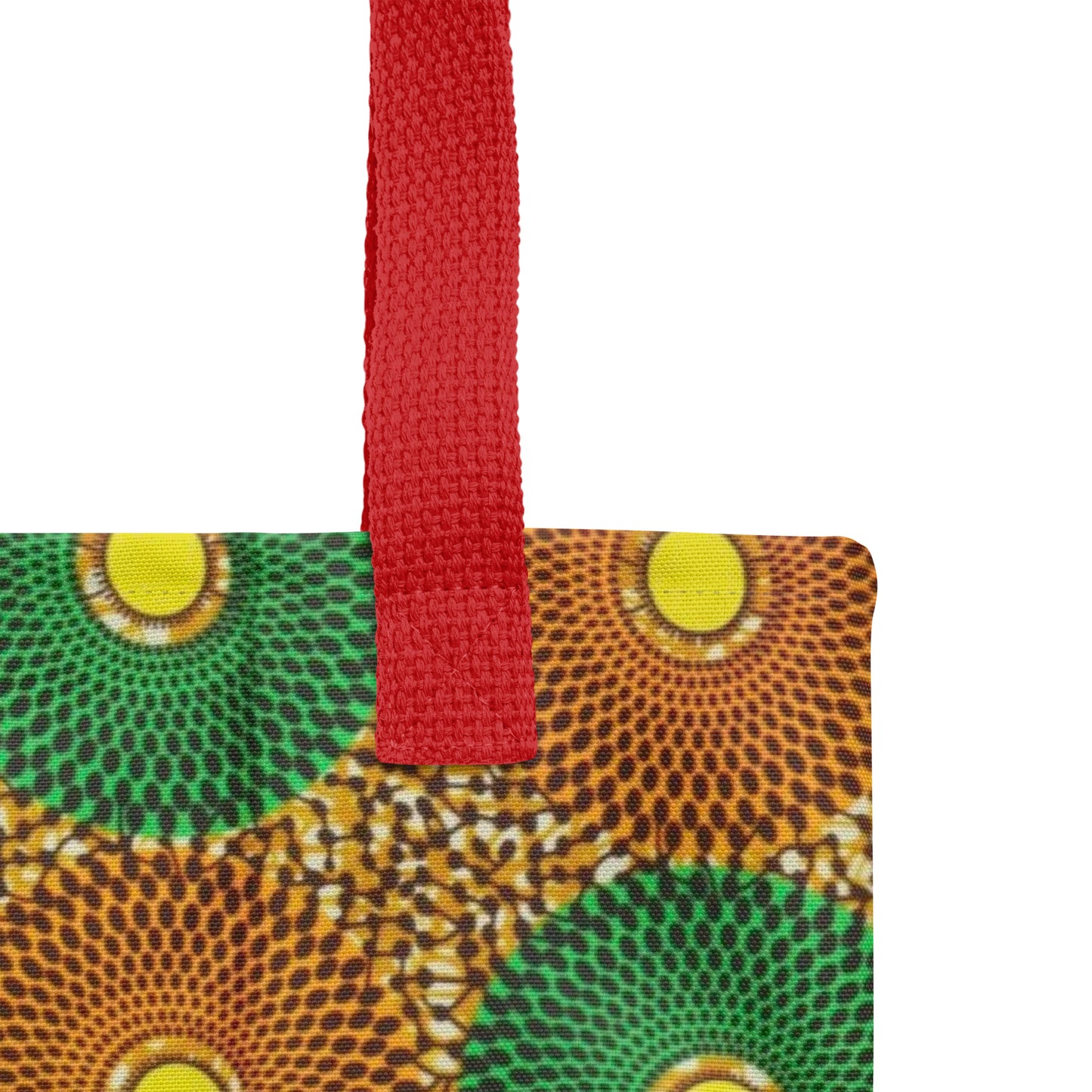 Green Peach Circles Tote Bag