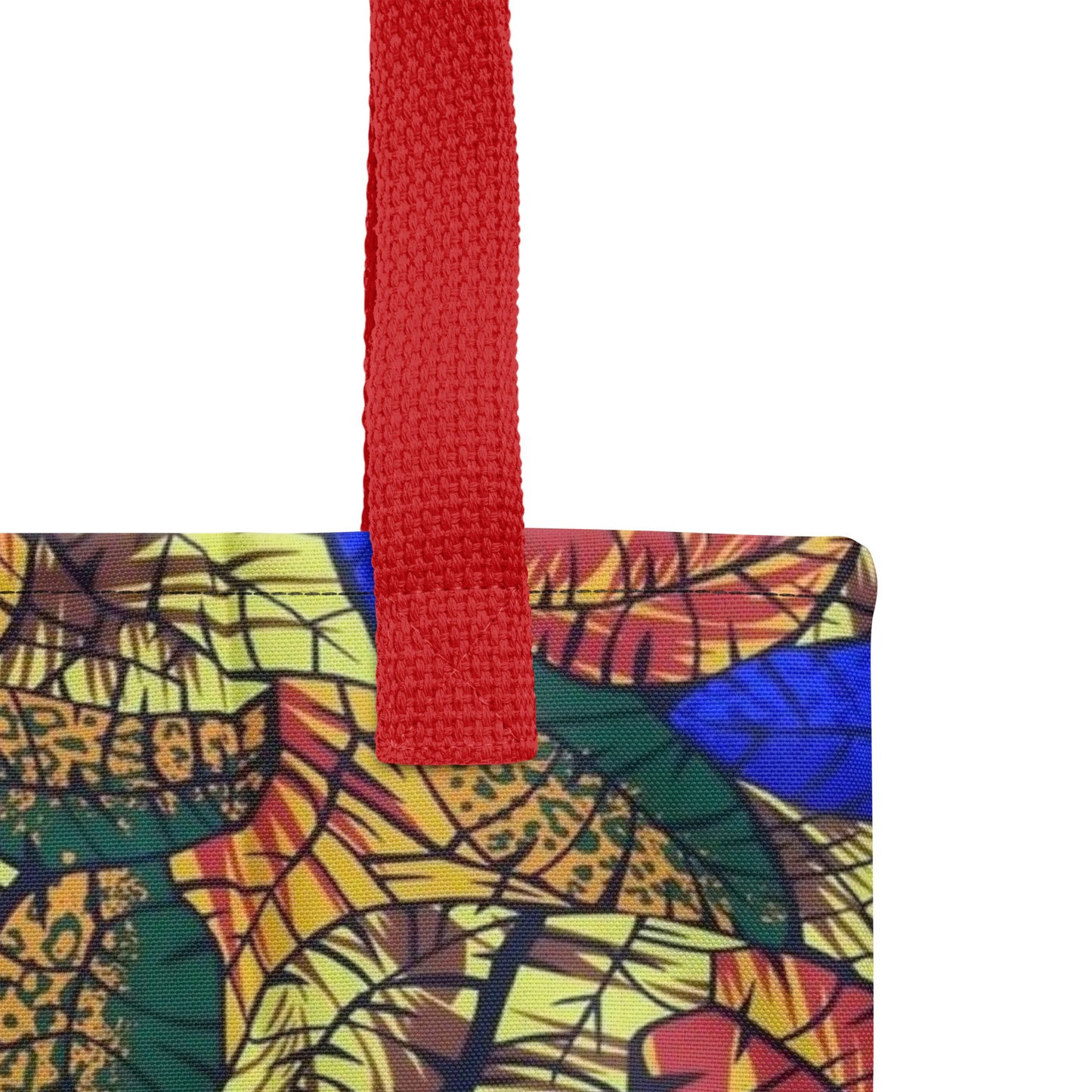 Multicolour Blue Leaf Tote Bag