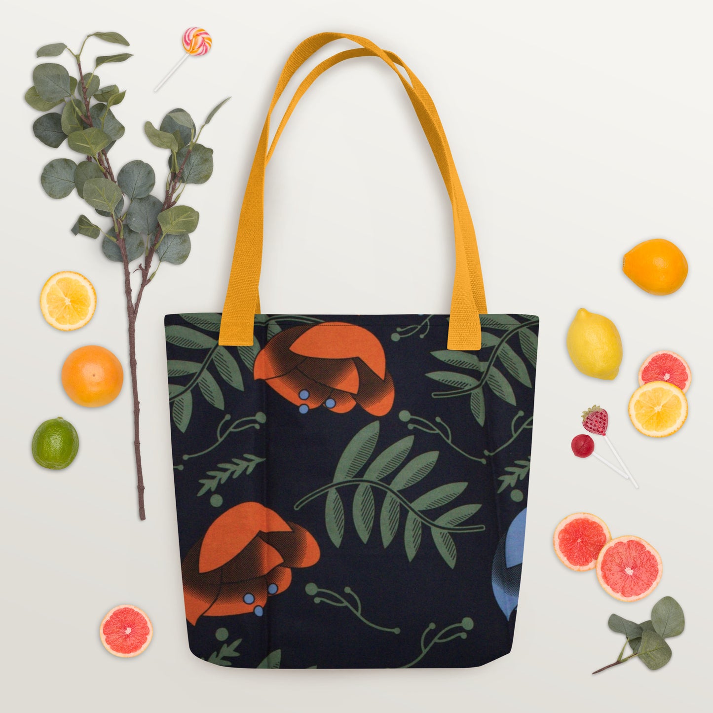 Winter Floral Tote Bag