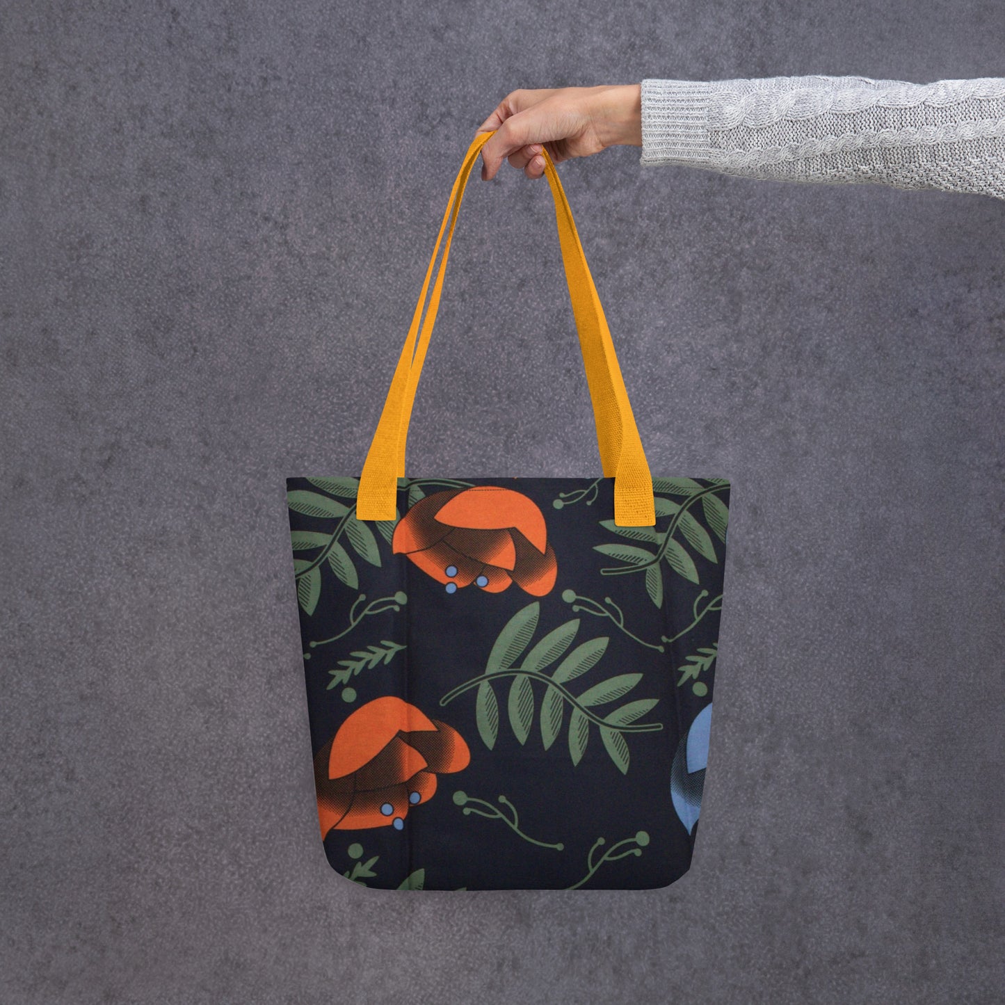 Winter Floral Tote Bag