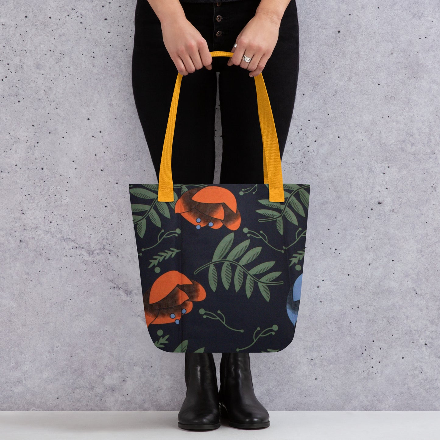 Winter Floral Tote Bag