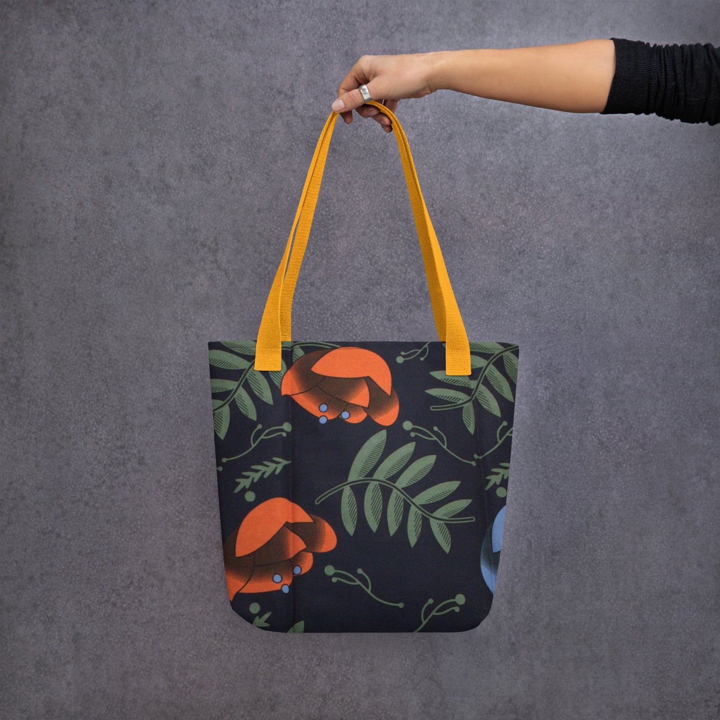 Winter Floral Tote Bag