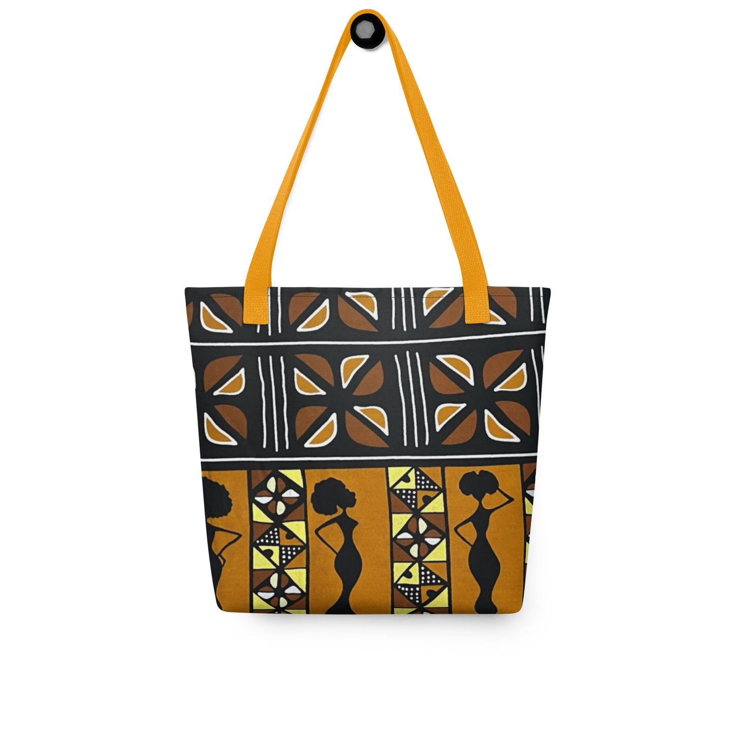 Ladies Black Brown Ankara Tote Bag