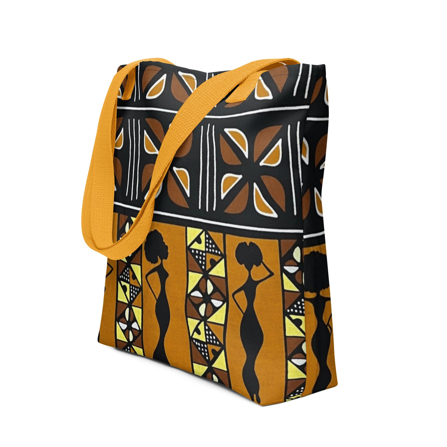 Ladies Black Brown Ankara Tote Bag