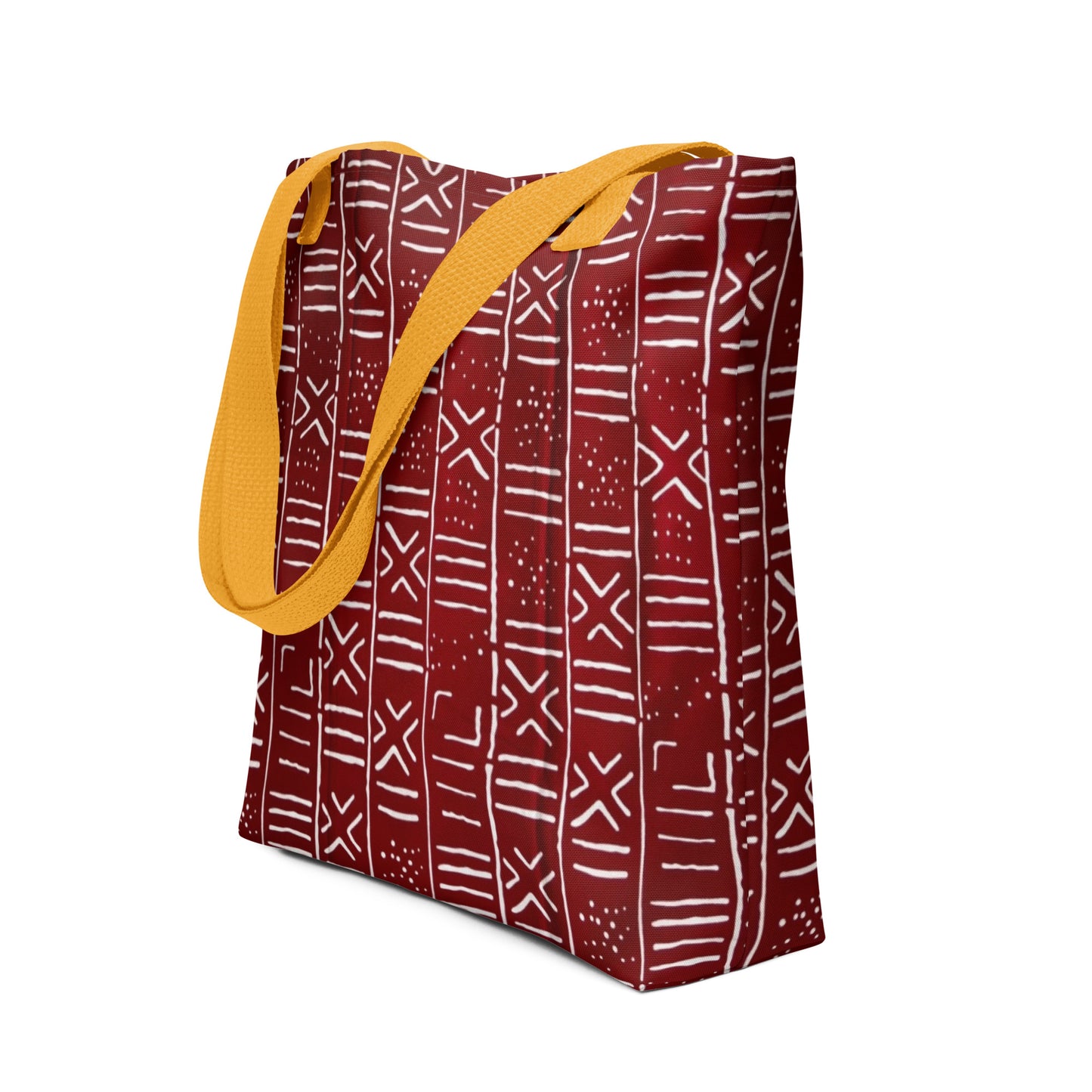 Red & White Print Tote Bag