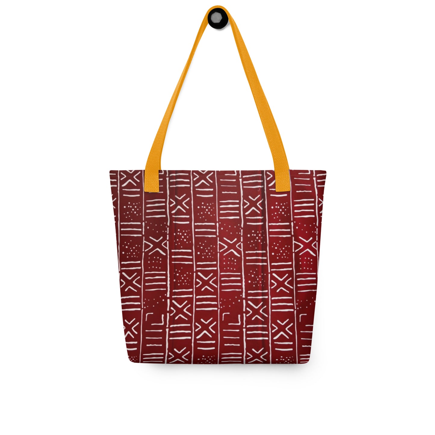 Red & White Print Tote Bag