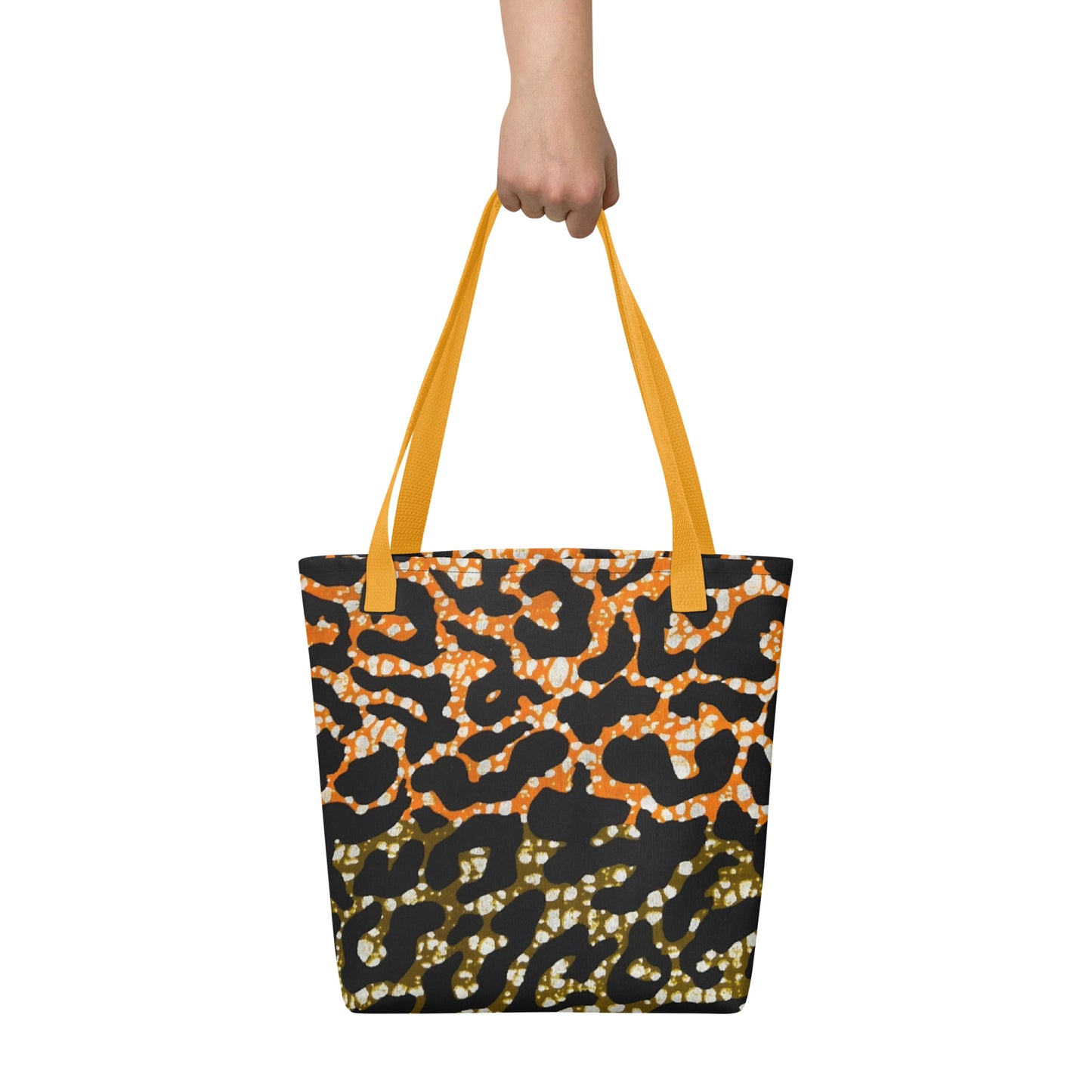 Green Orange Leopard Tote Bag