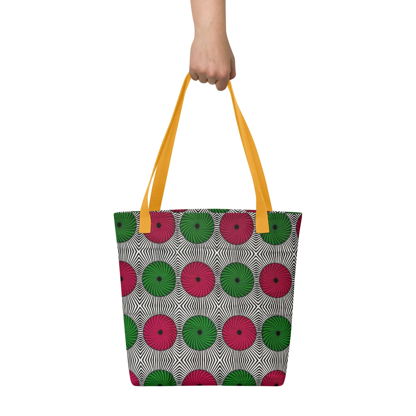 Red Green Circles Tote Bag