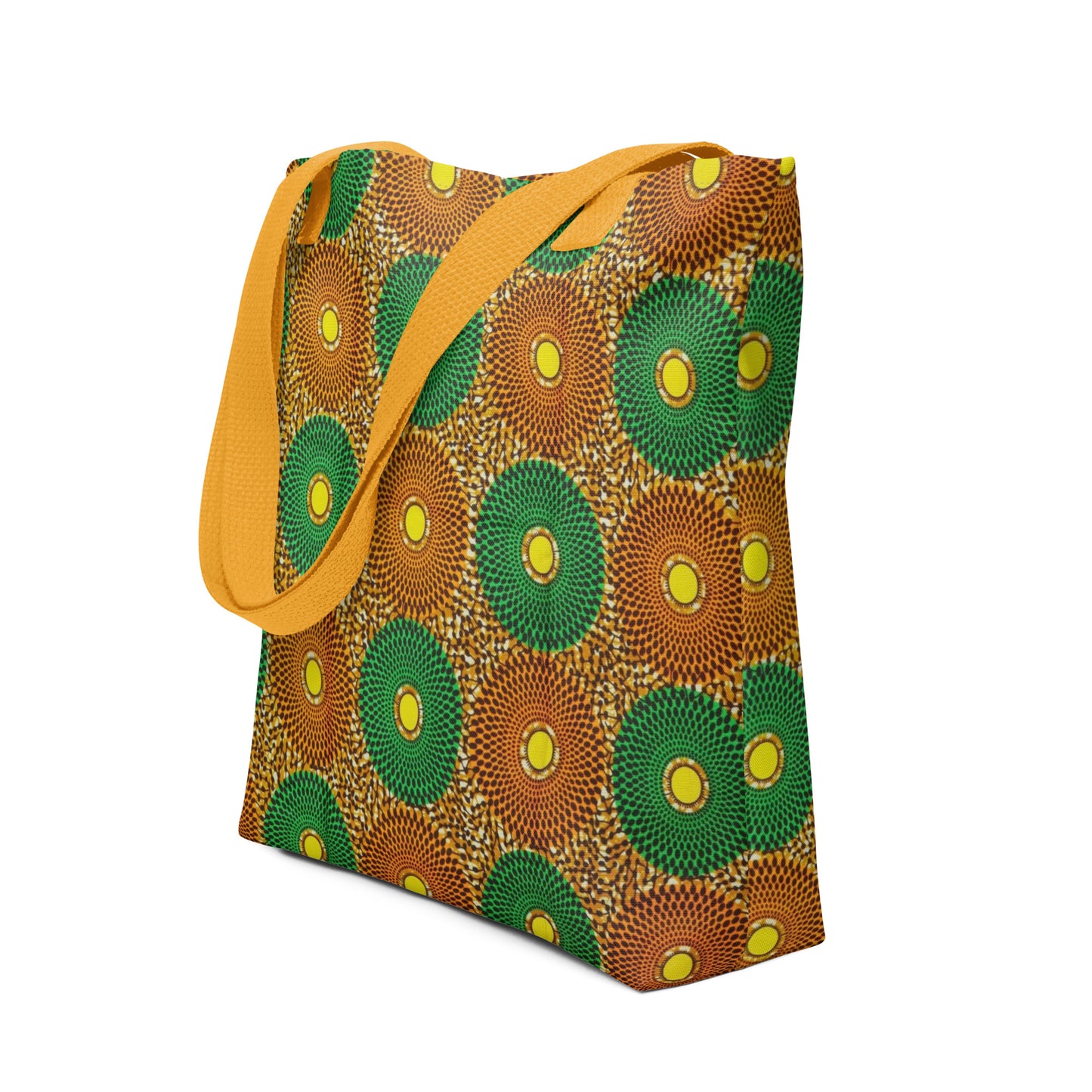 Green Peach Circles Tote Bag