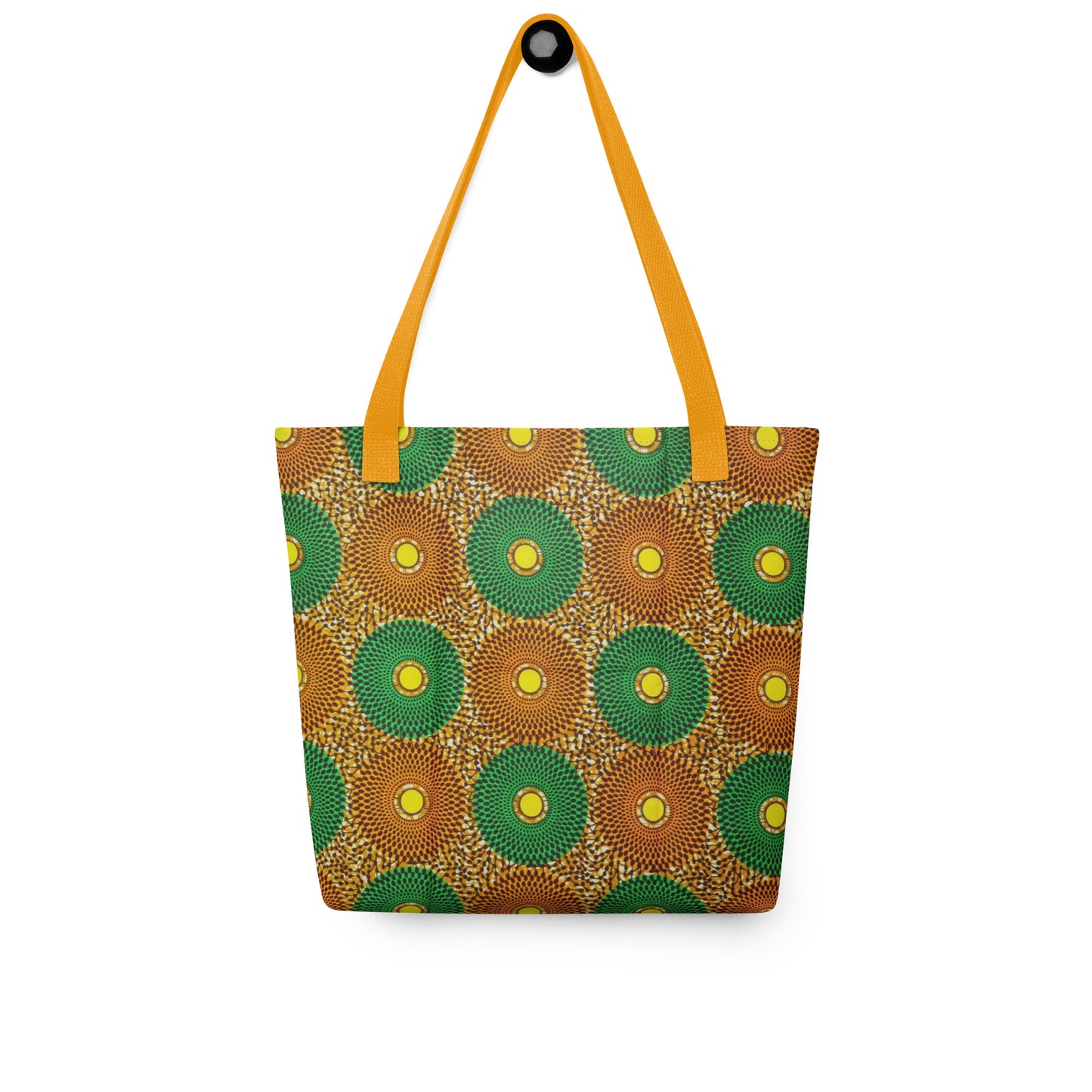 Green Peach Circles Tote Bag