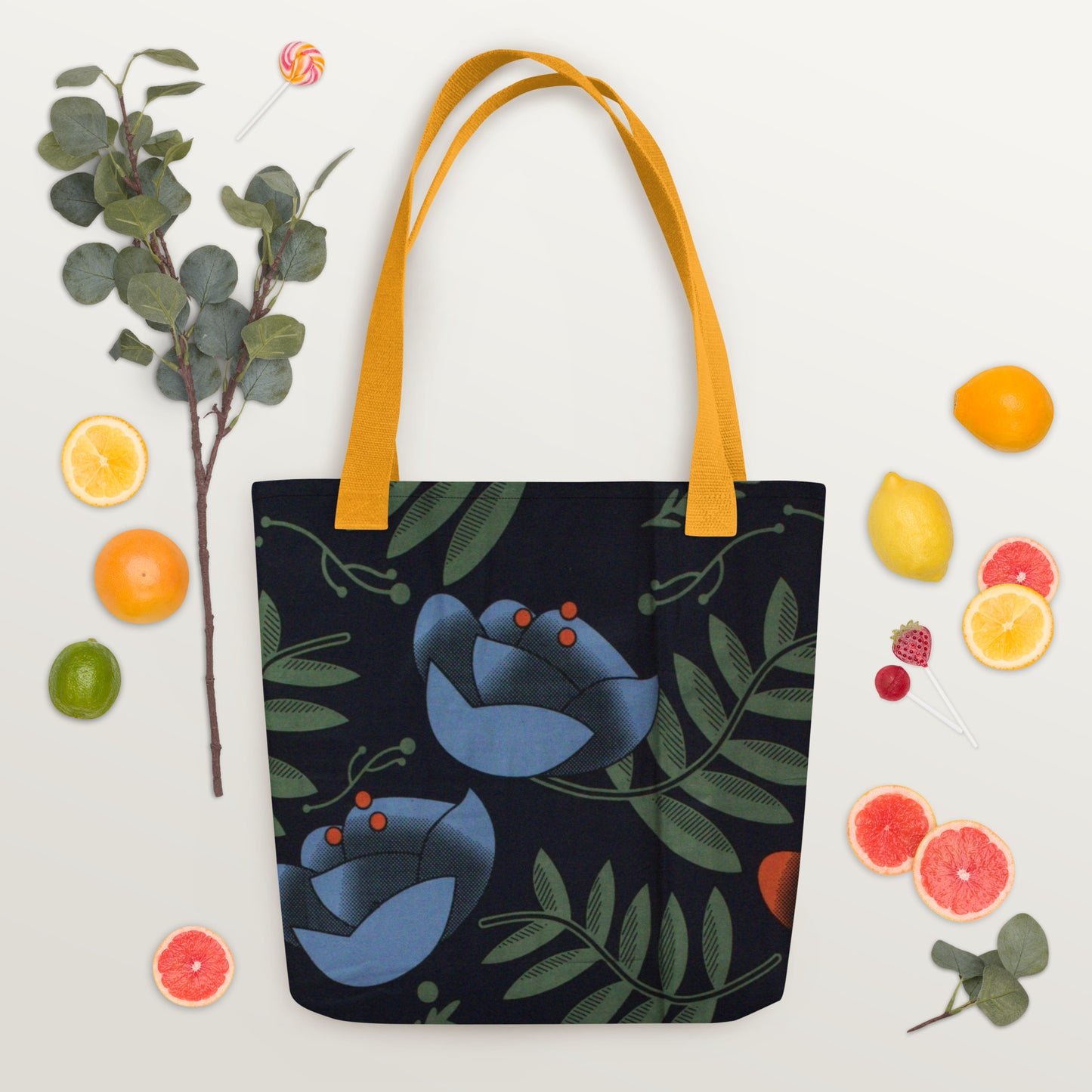 Winter Floral Tote Bag