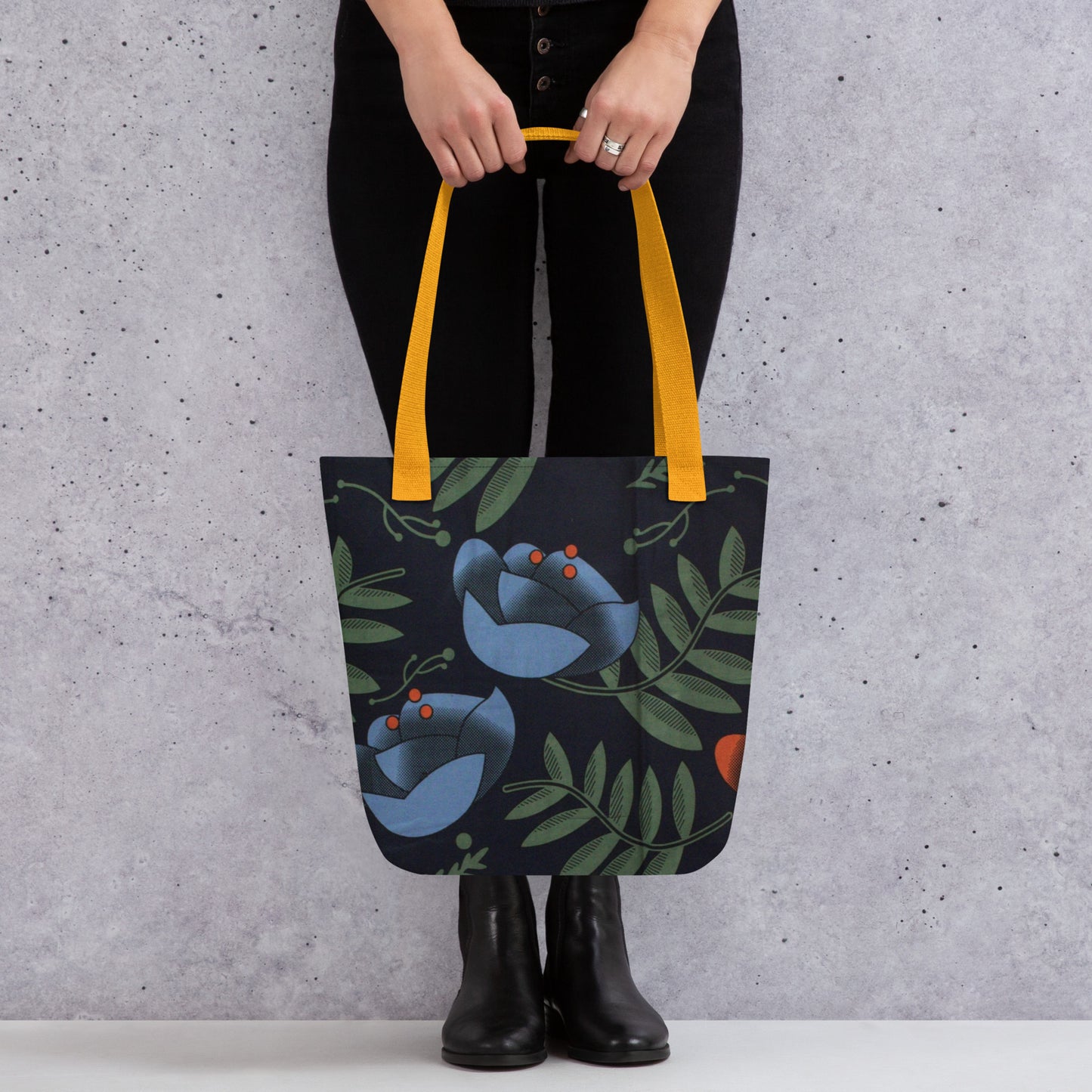 Winter Floral Tote Bag