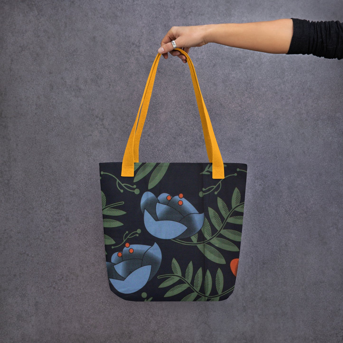 Winter Floral Tote Bag