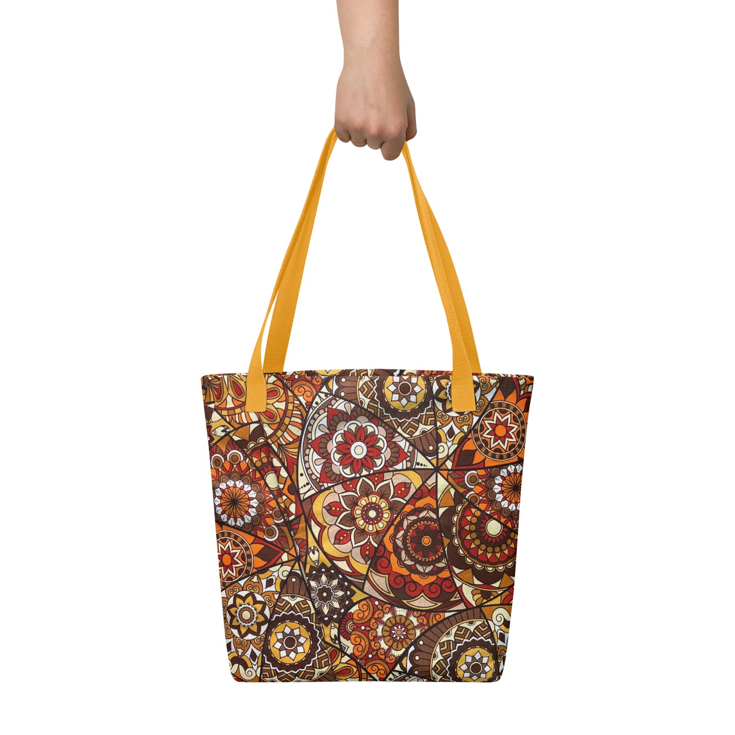 Multicolour Brown Tote Bag