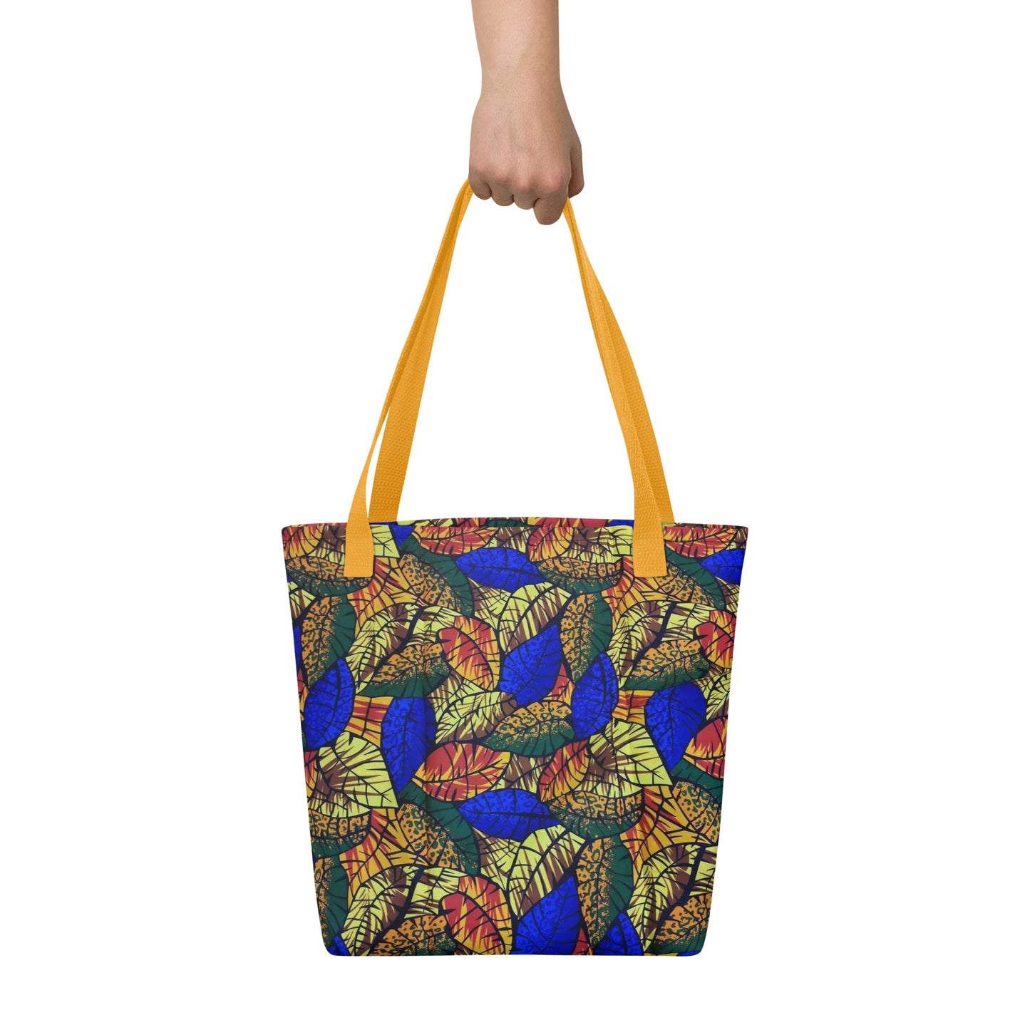 Multicolour Blue Leaf Tote Bag