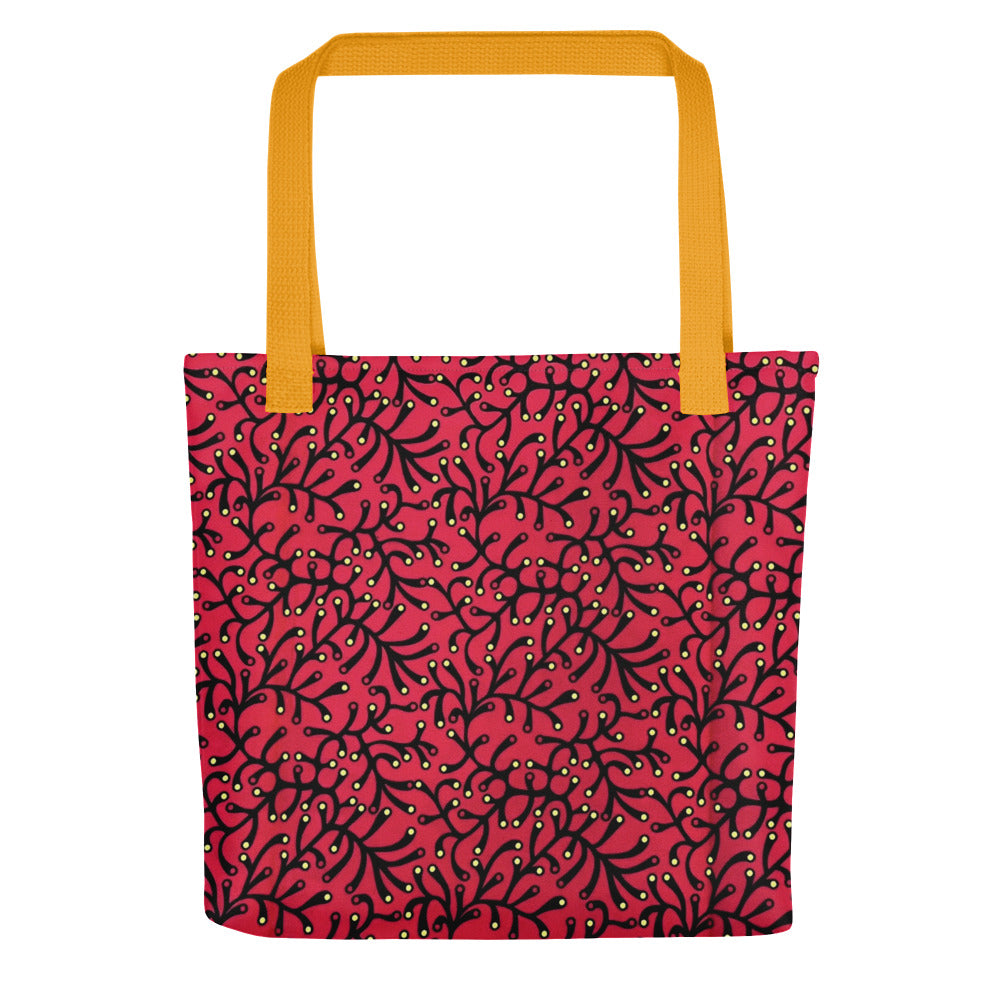 Red Ankara Tote Bag