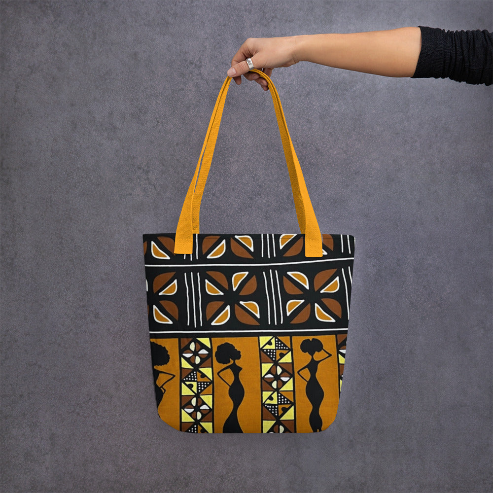 Ladies Black Brown Ankara Tote Bag