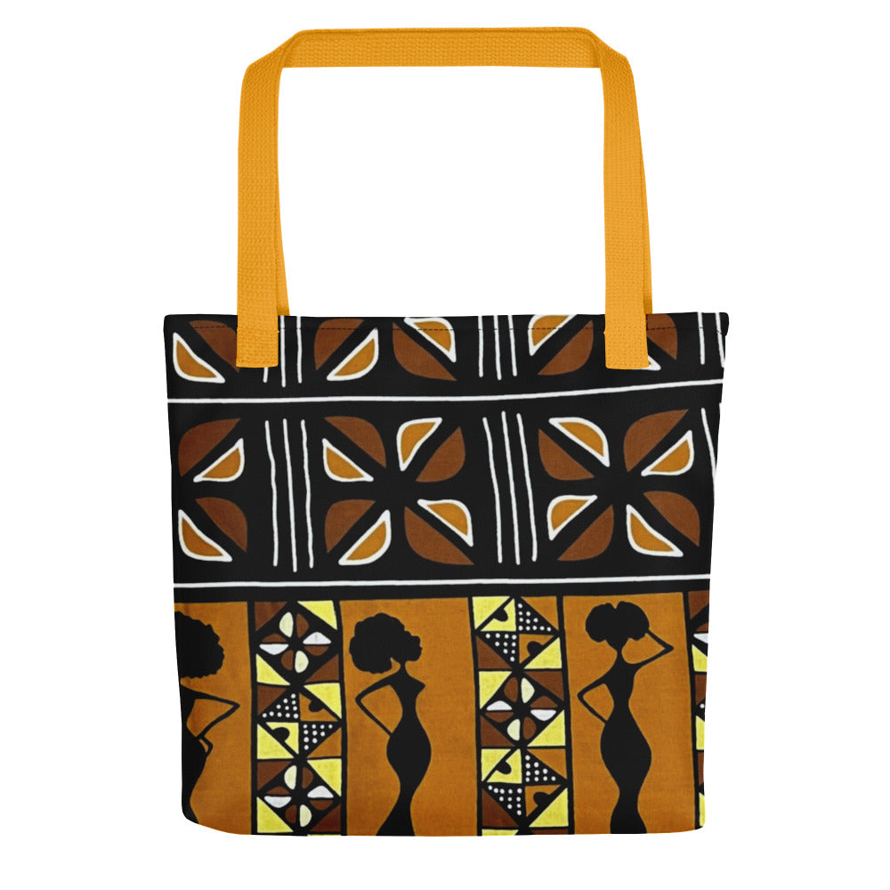 Ladies Black Brown Ankara Tote Bag