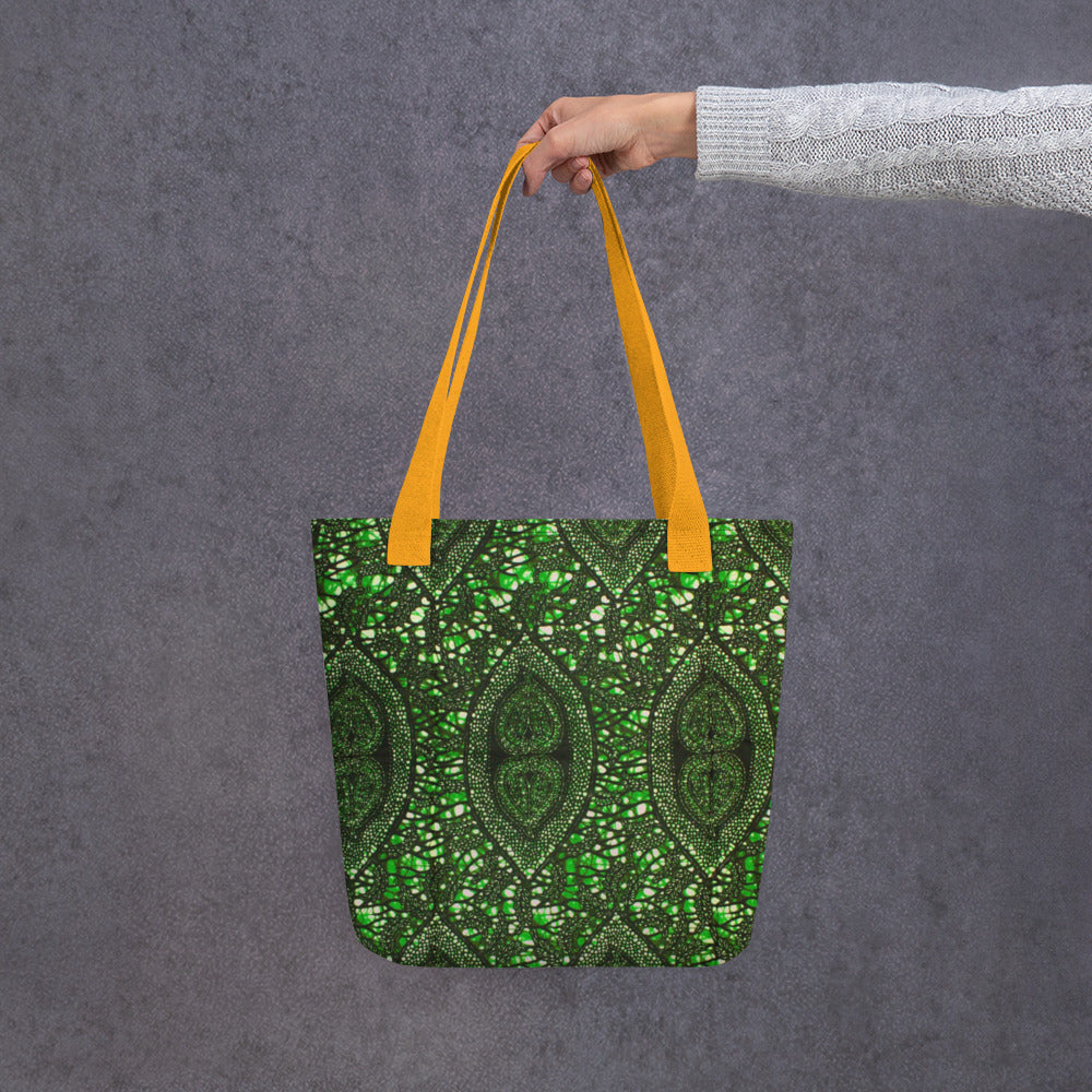 Green Peas Ankara Tote Bag