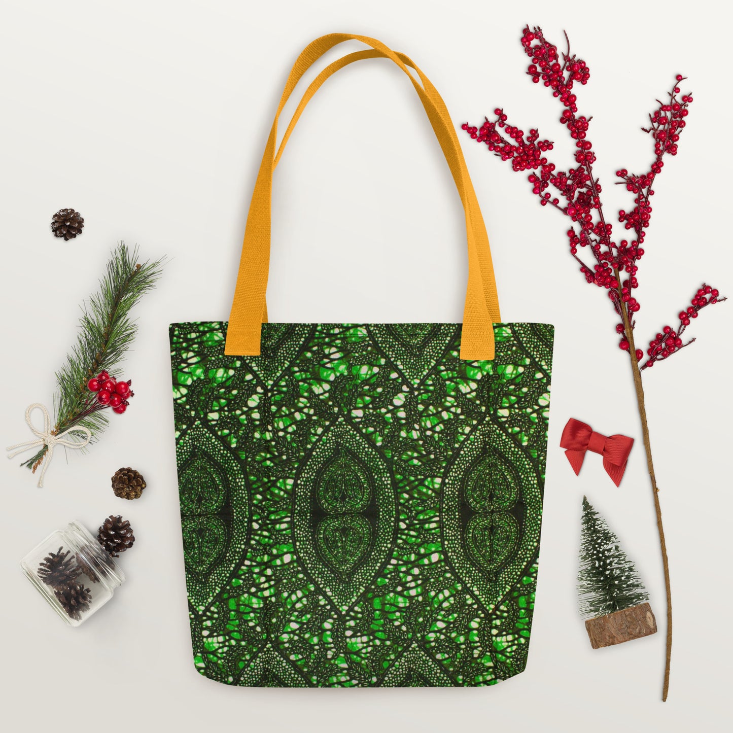 Green Peas Ankara Tote Bag