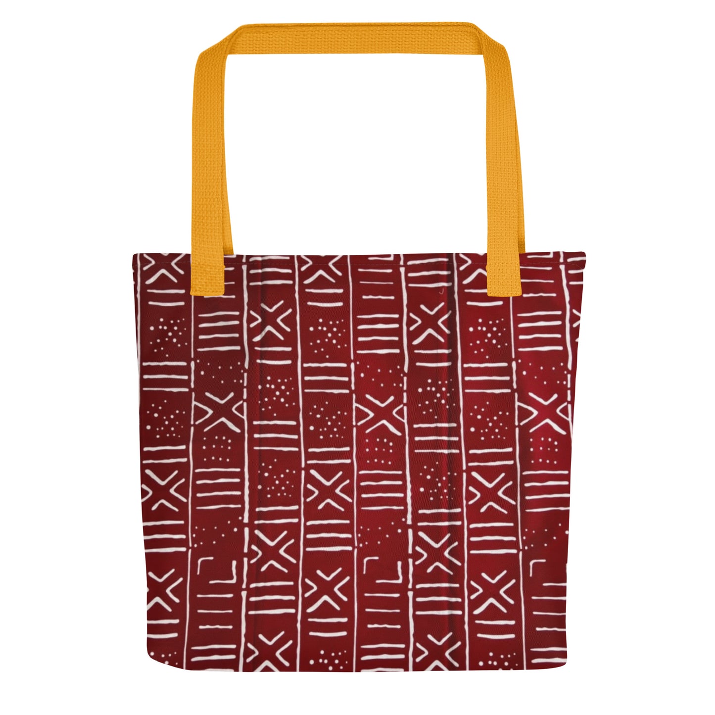 Red & White Print Tote Bag