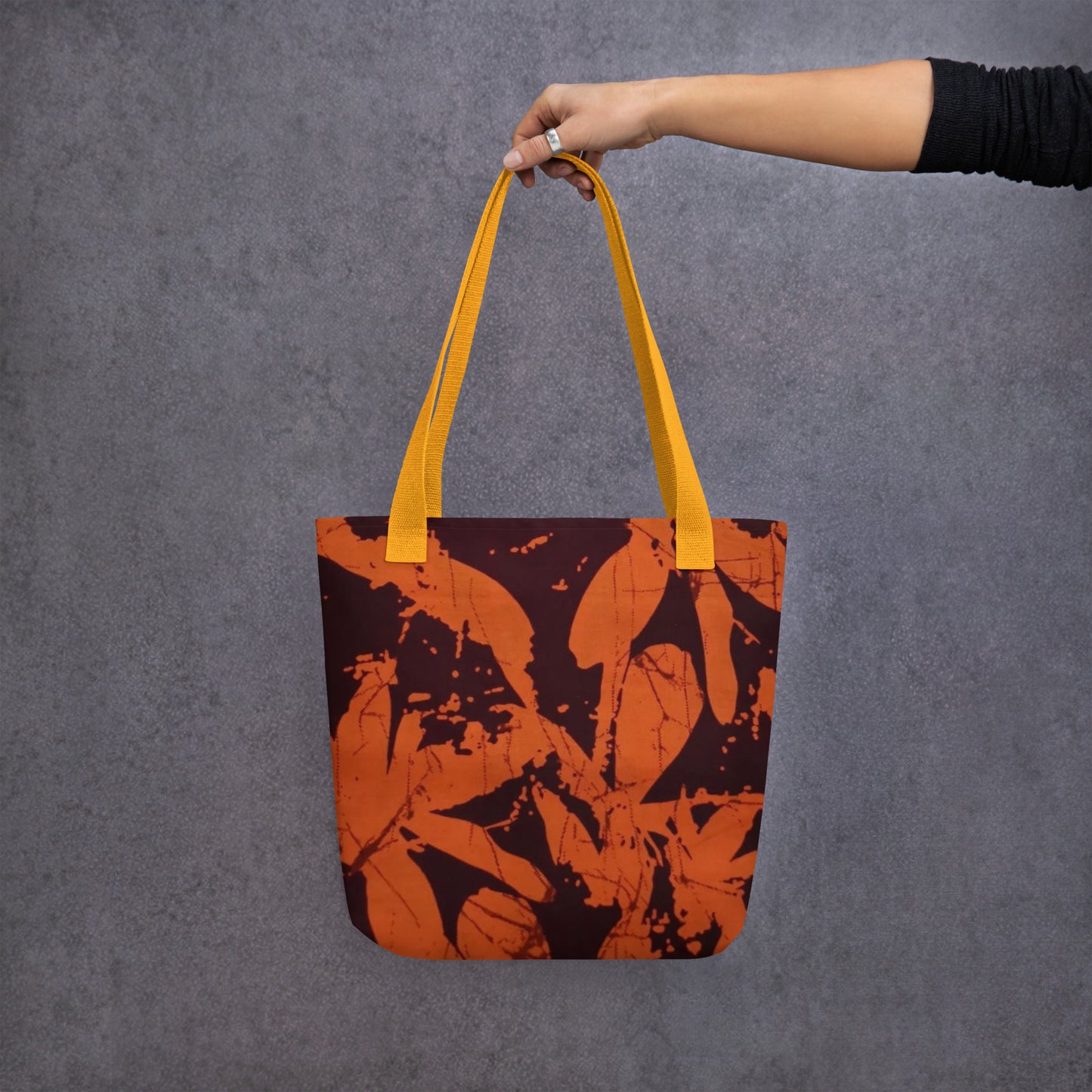 Orange Print Tote Bag