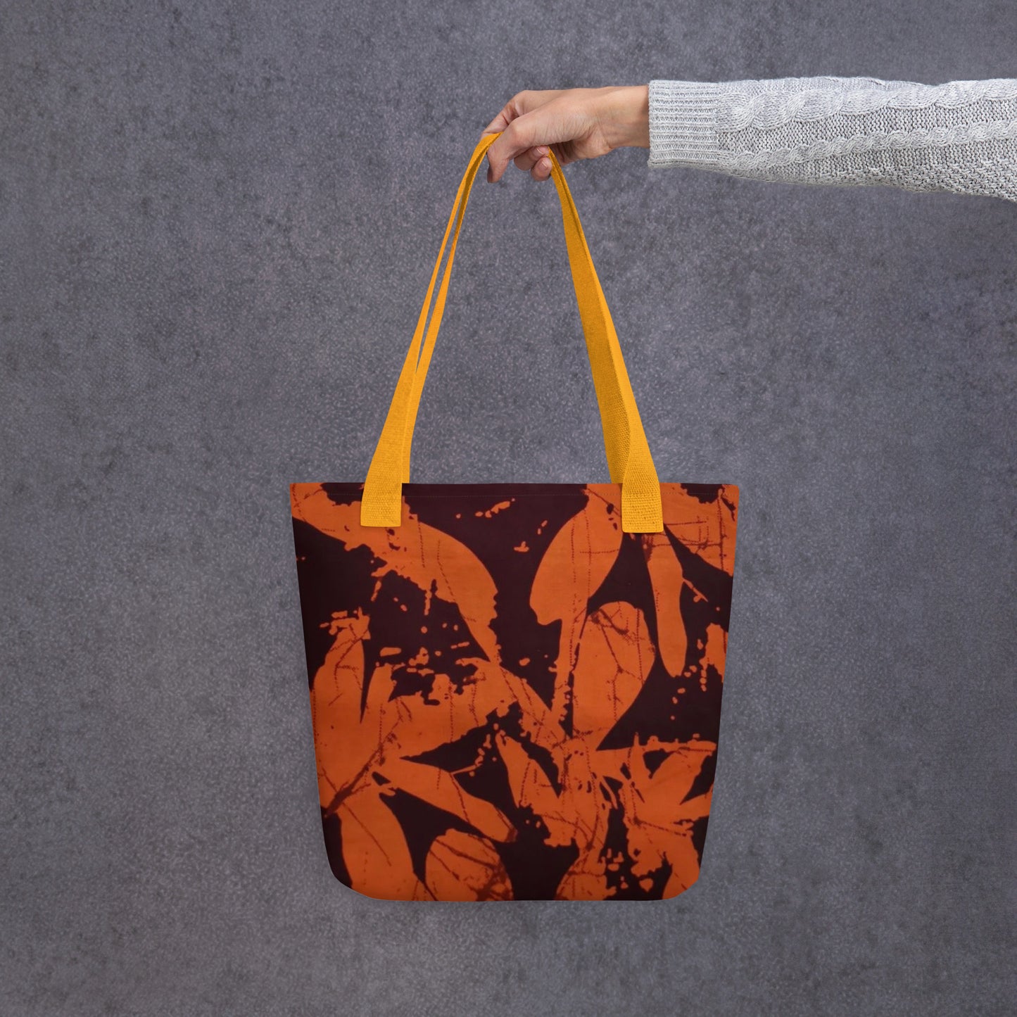 Orange Print Tote Bag