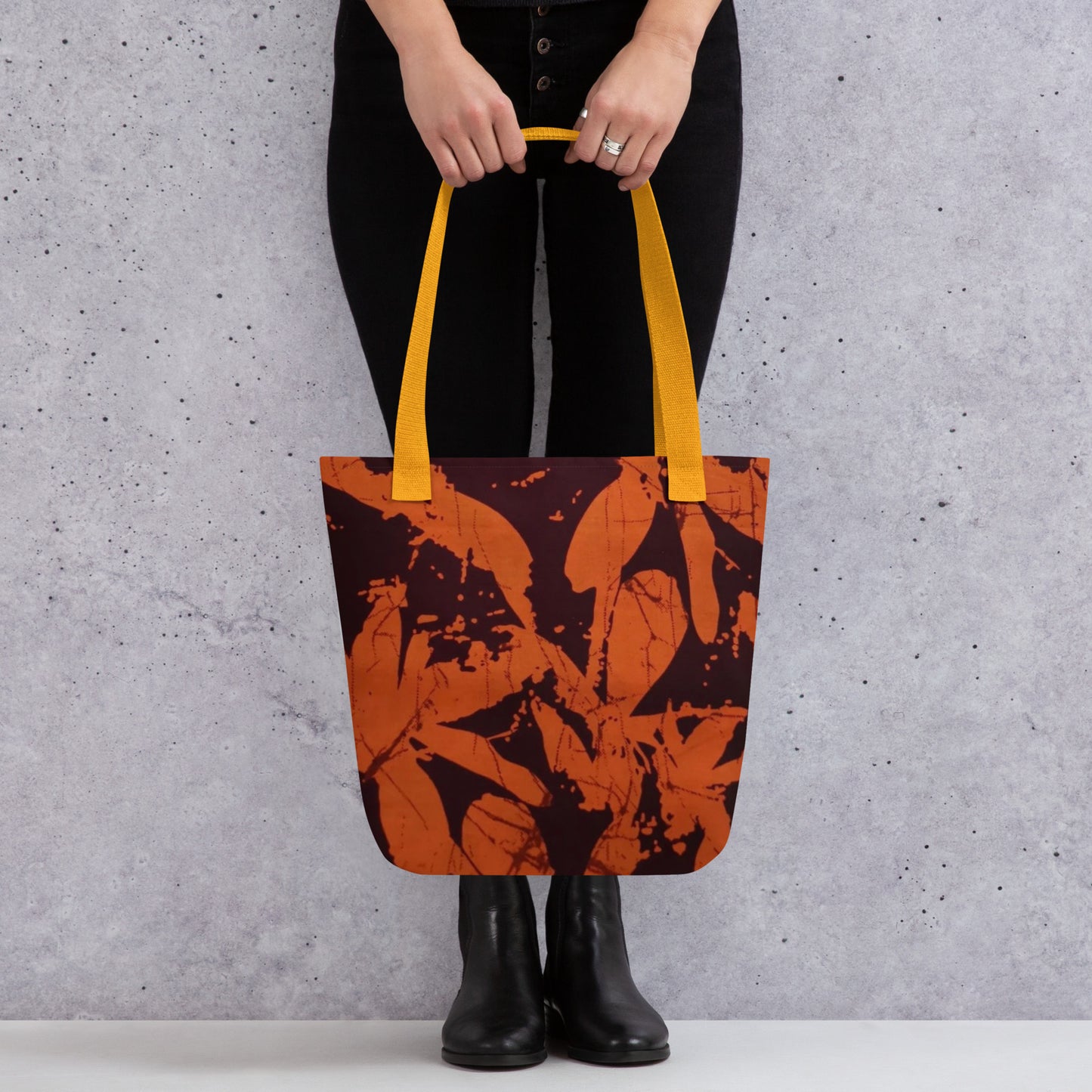 Orange Print Tote Bag