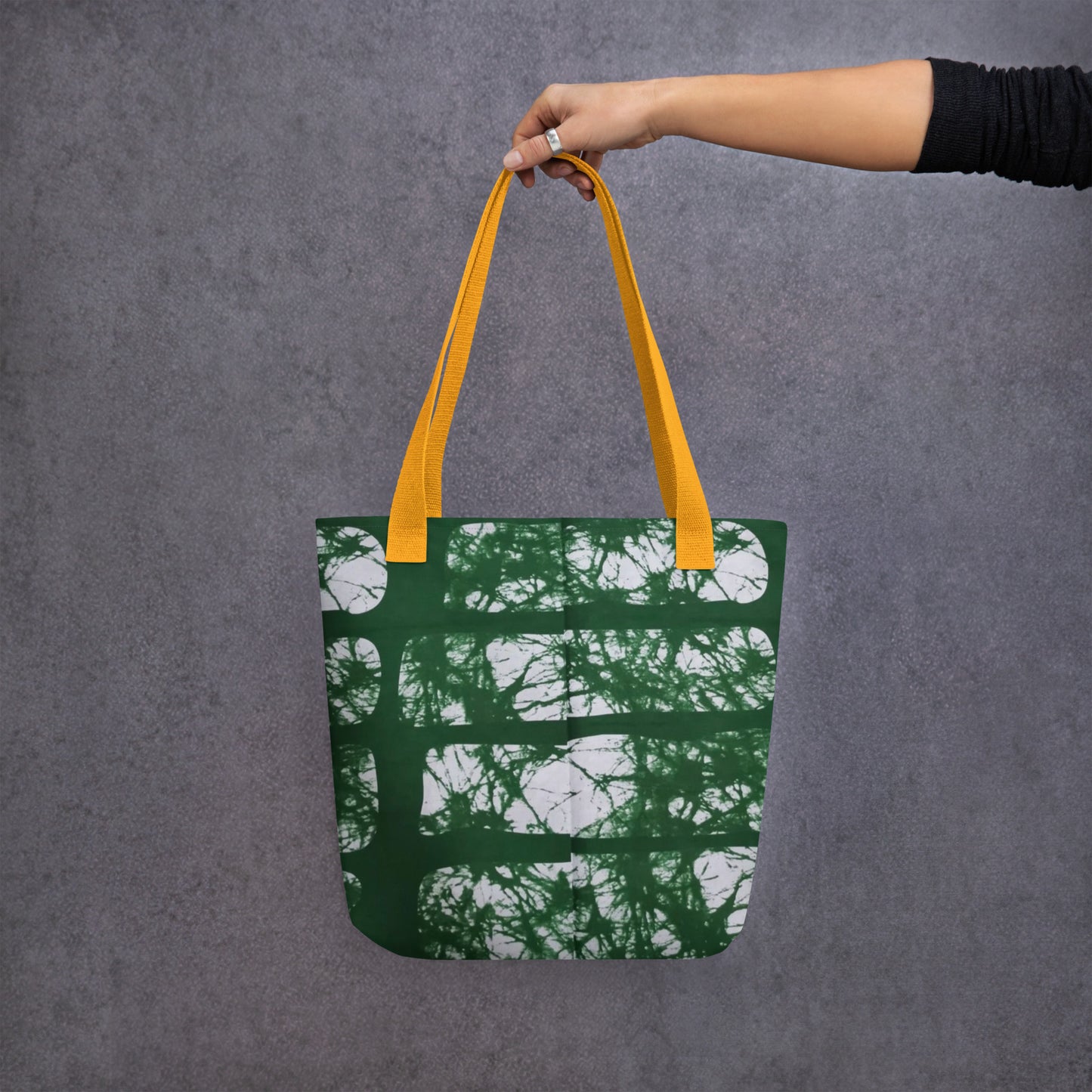 Green Print Tote Bag