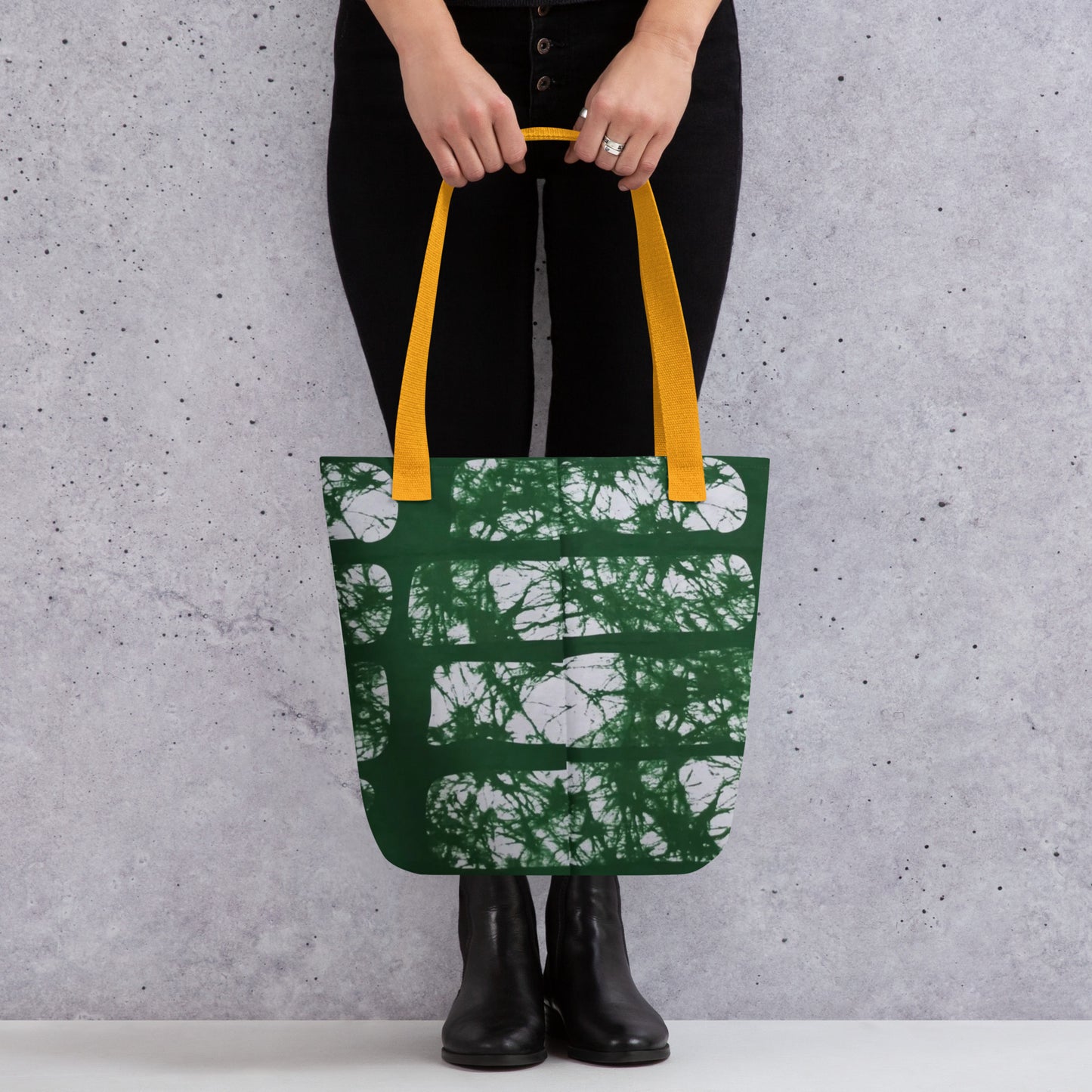 Green Print Tote Bag