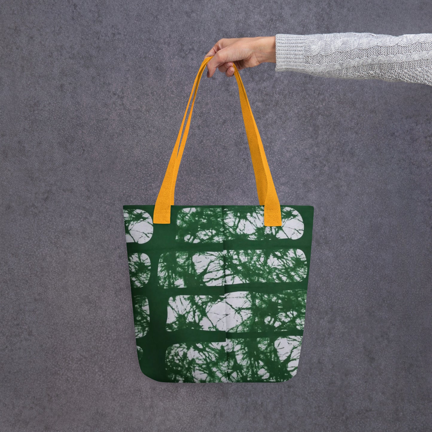 Green Print Tote Bag