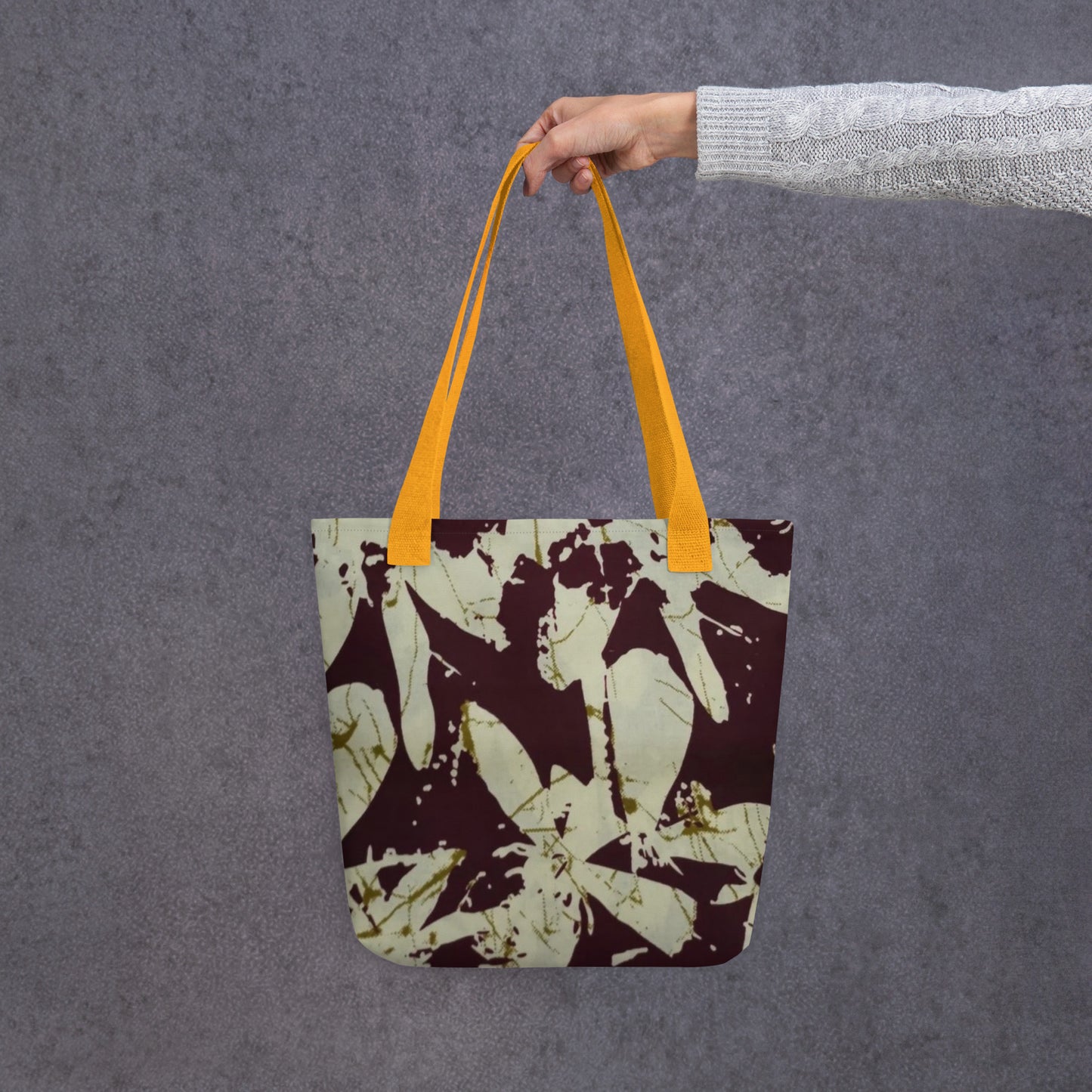 Brown Print Tote Bag