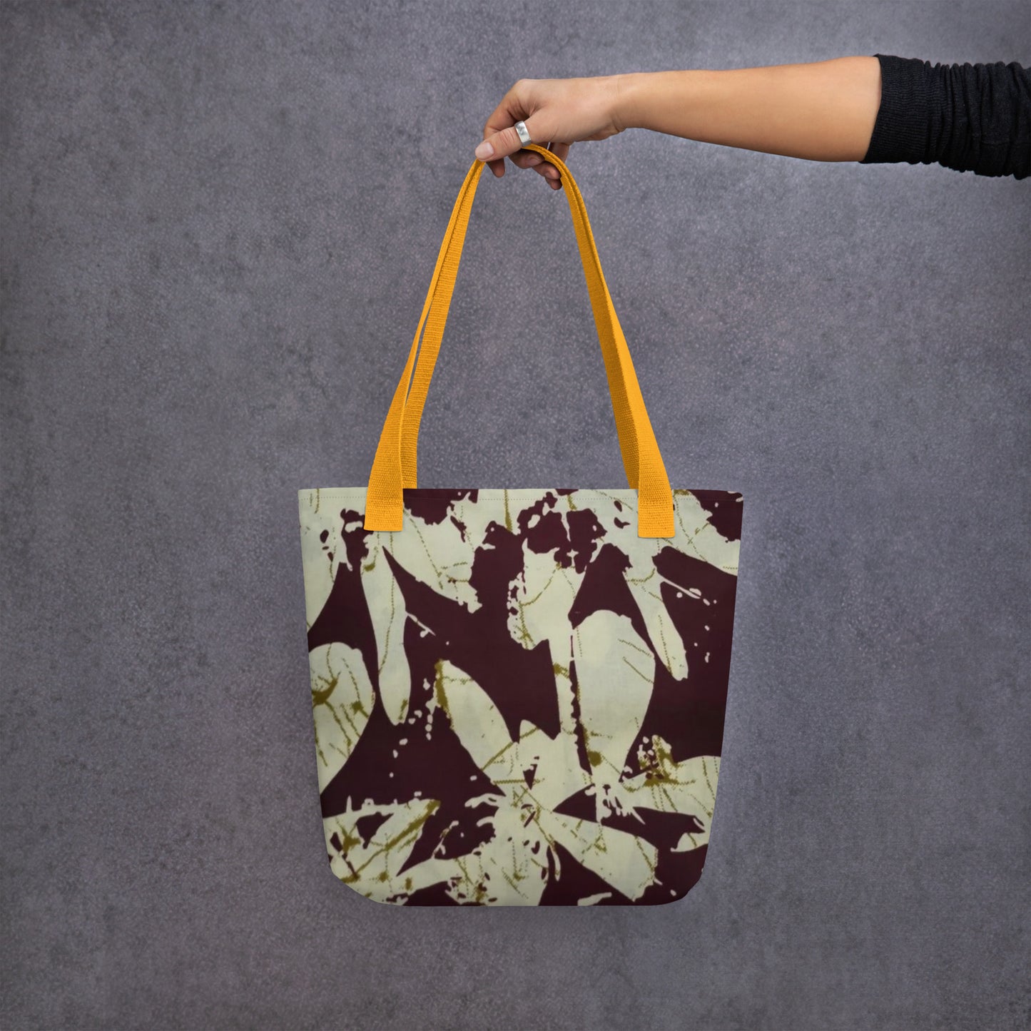 Brown Print Tote Bag