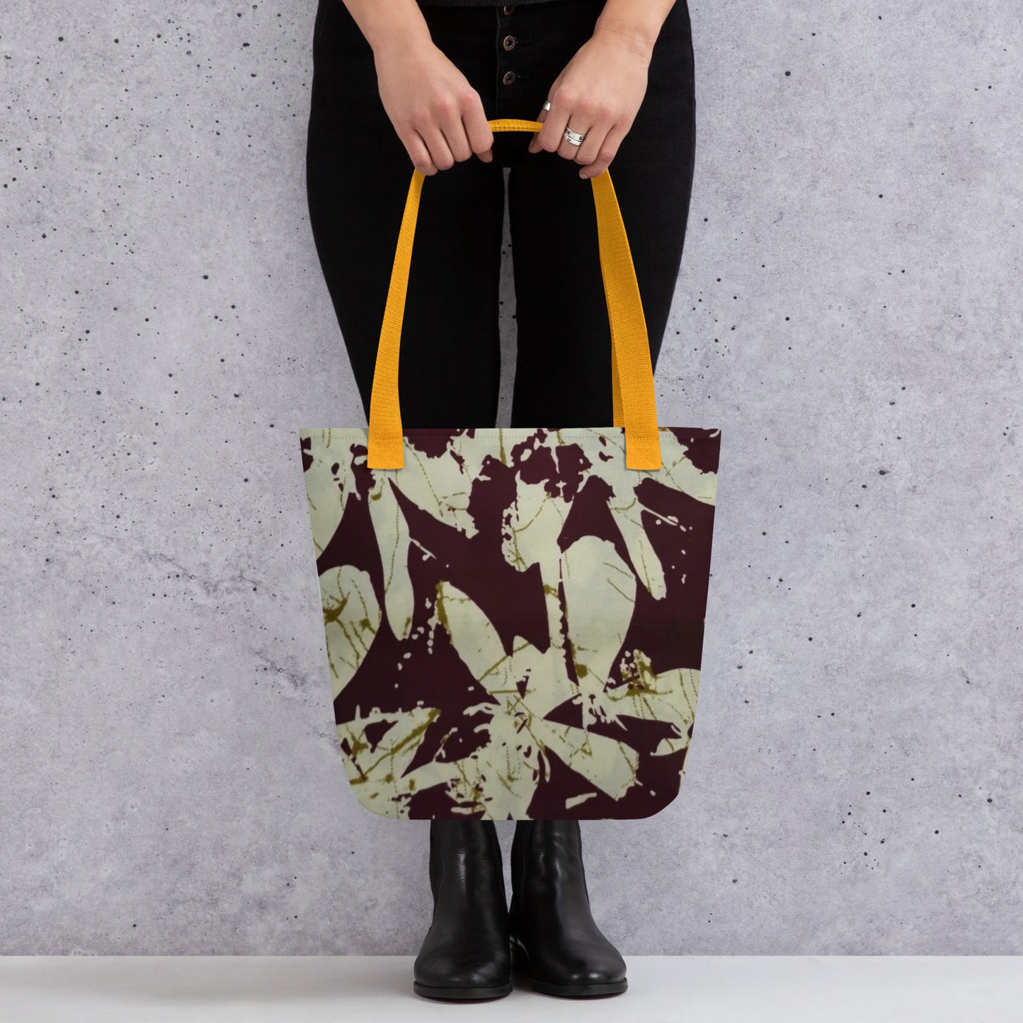 Brown Print Tote Bag