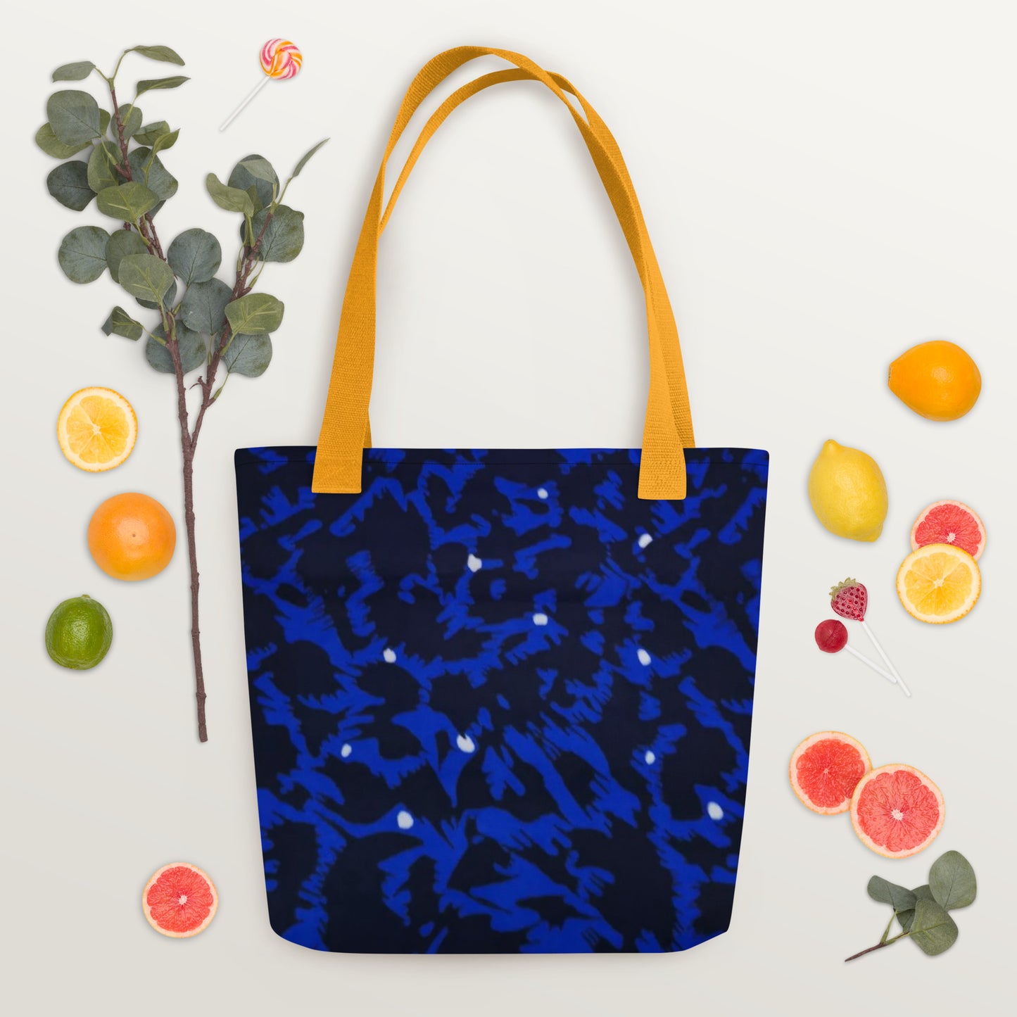 Blue Leopard Tote Bag