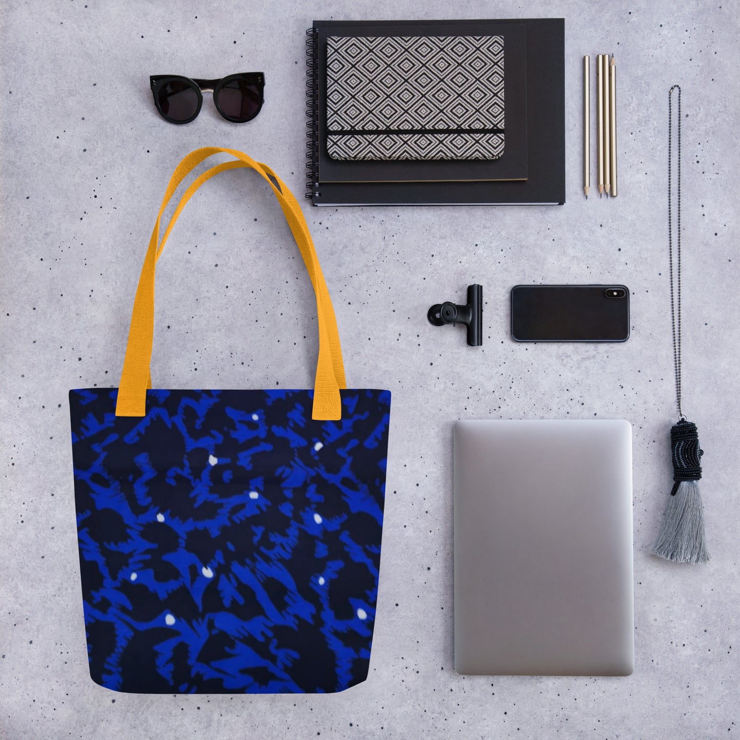 Blue Leopard Tote Bag