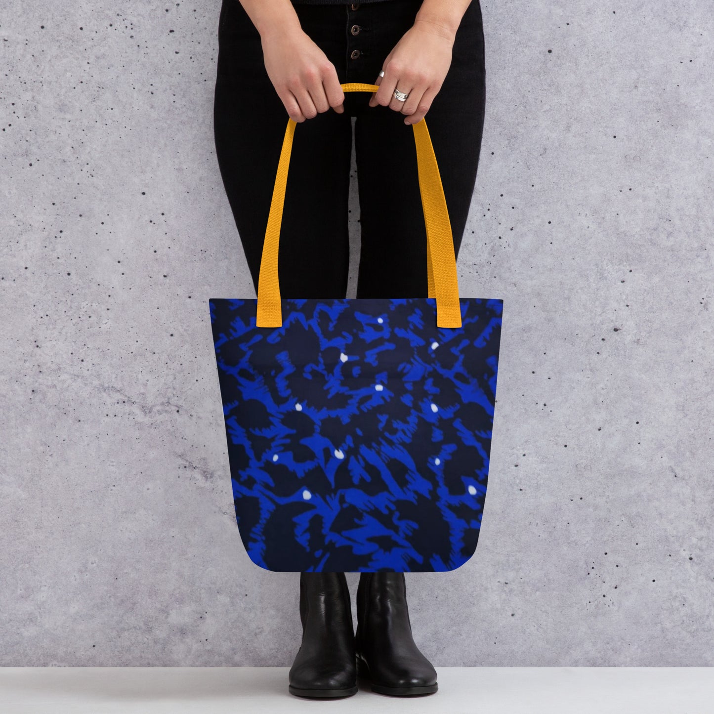 Blue Leopard Tote Bag