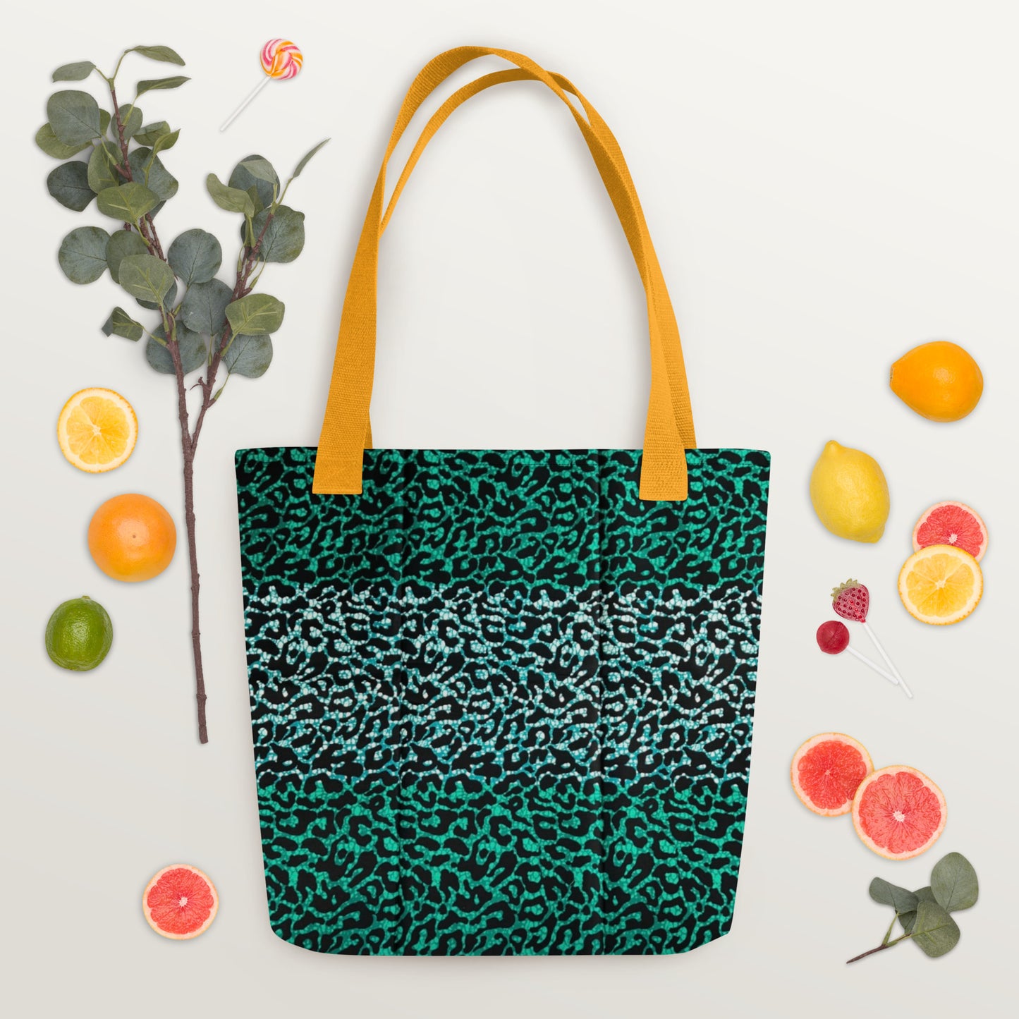 Green Leopard Tote Bag