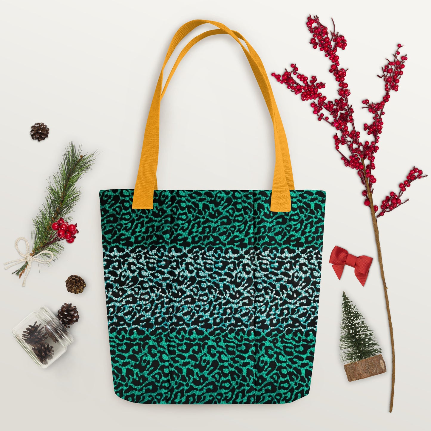 Green Leopard Tote Bag