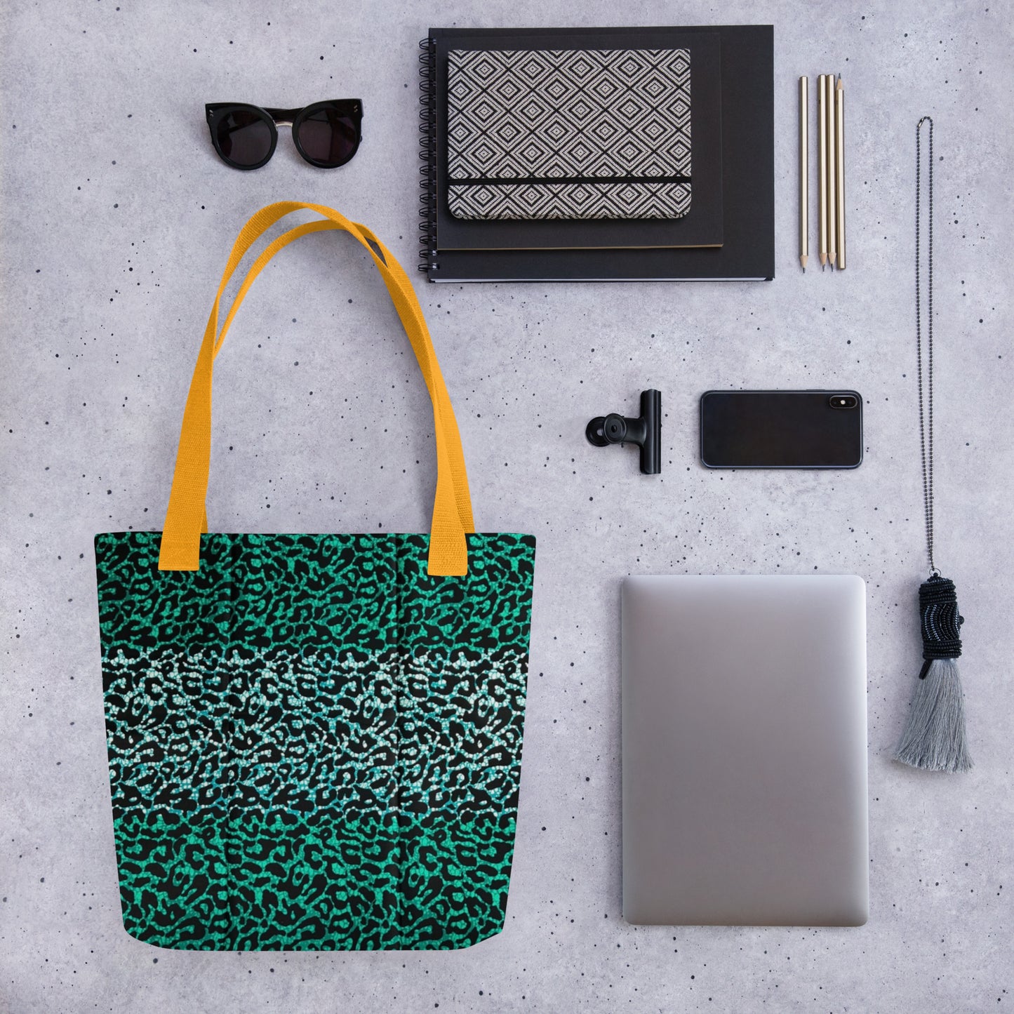 Green Leopard Tote Bag