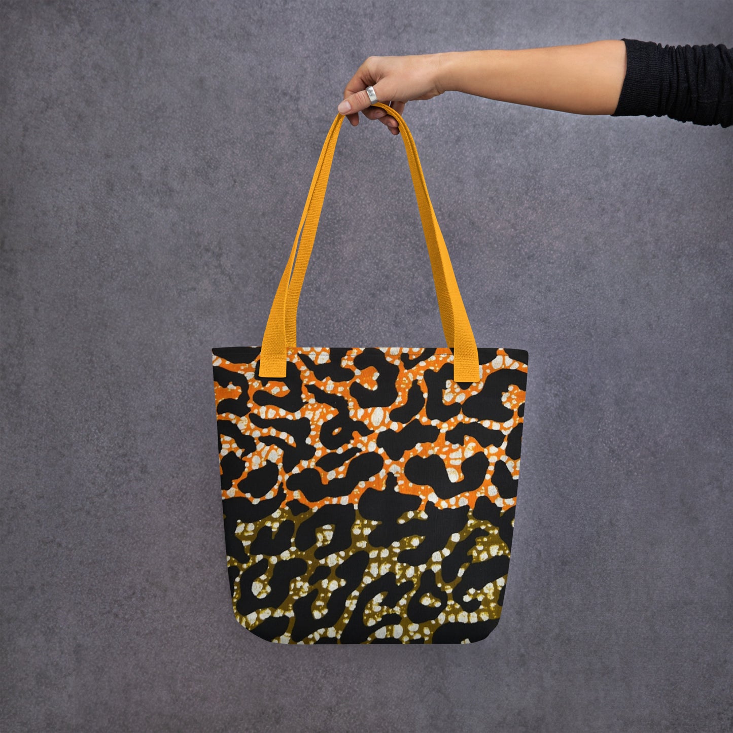 Green Orange Leopard Tote Bag