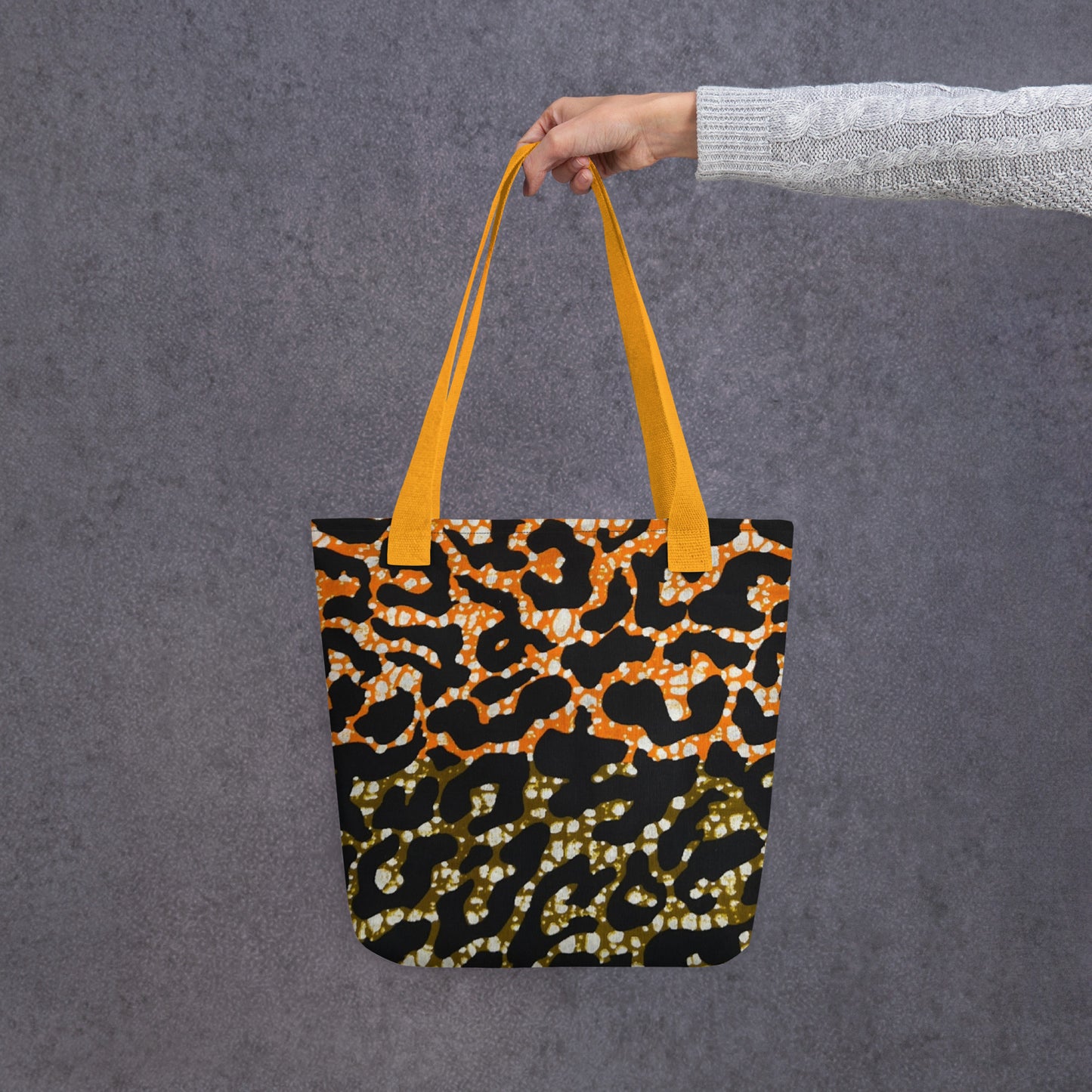 Green Orange Leopard Tote Bag