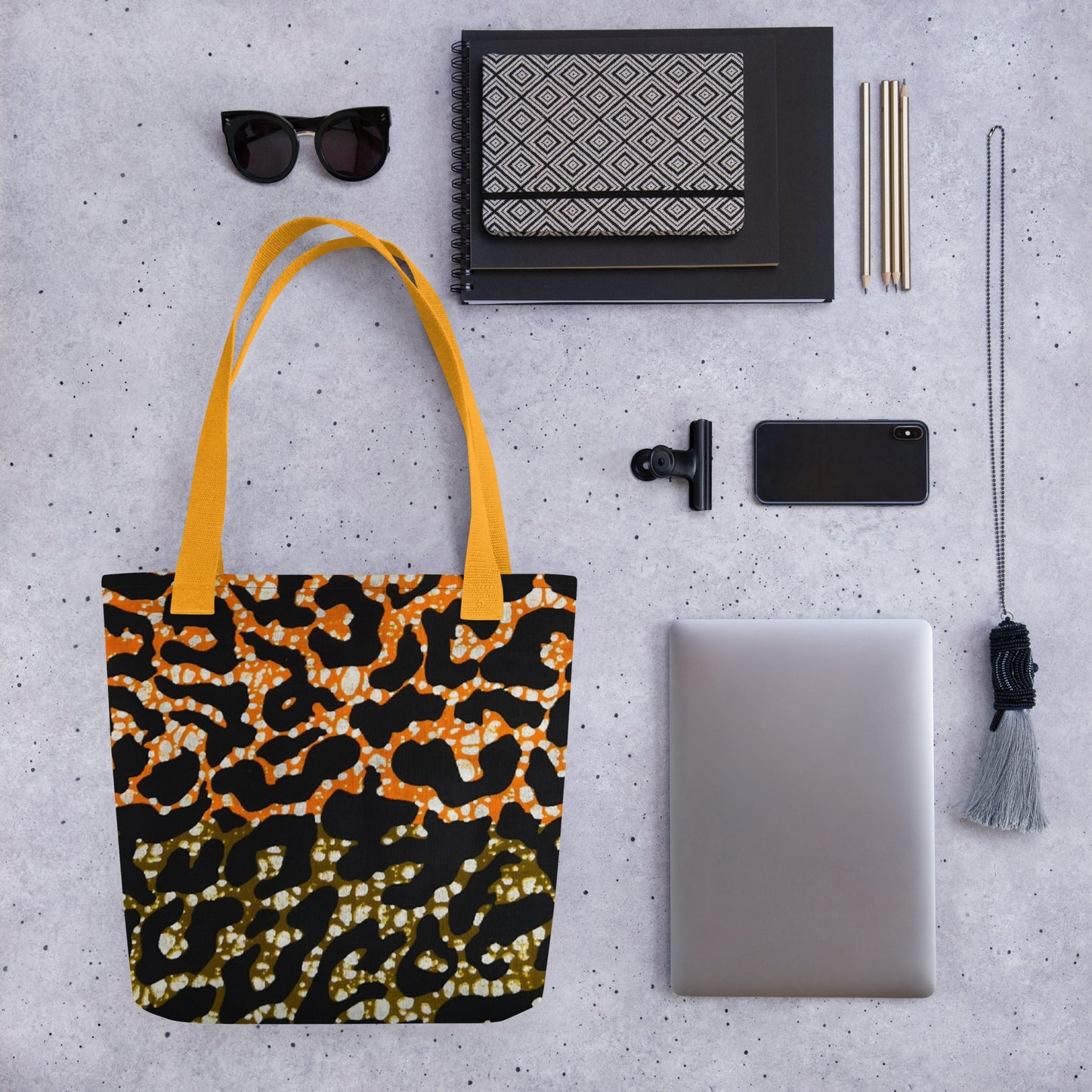 Green Orange Leopard Tote Bag