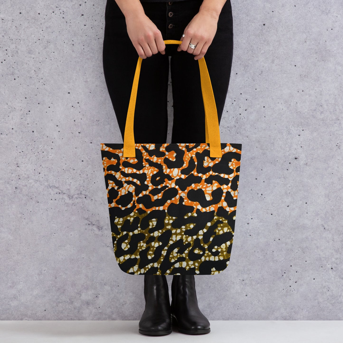 Green Orange Leopard Tote Bag